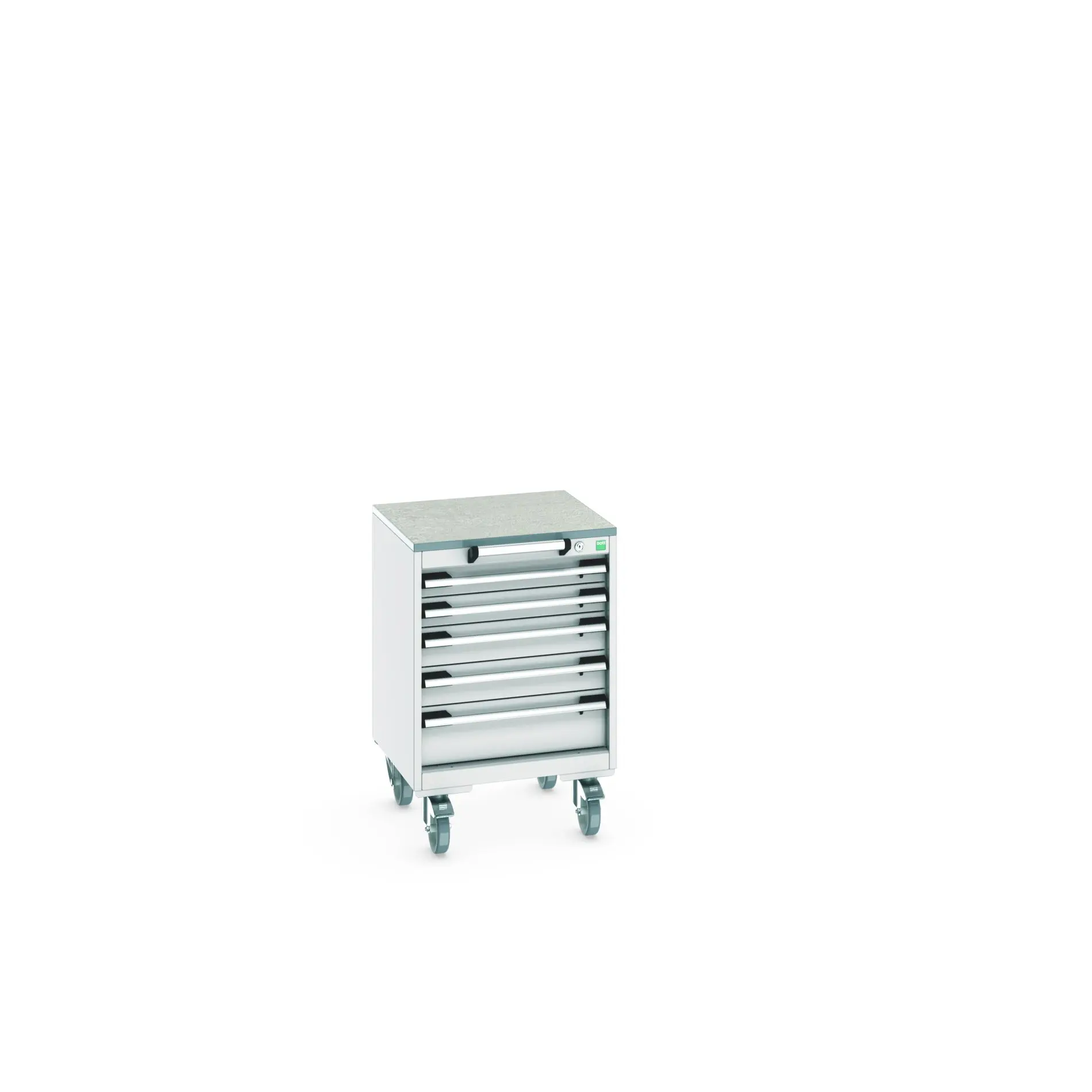 Produktfoto 1 von Bott Aufbewahrungsschrank Typ Beweglicher Schrank Freistehend 5 Schublade/n 790 mm 525 mm 525 mm mit Rädern Stahlblech