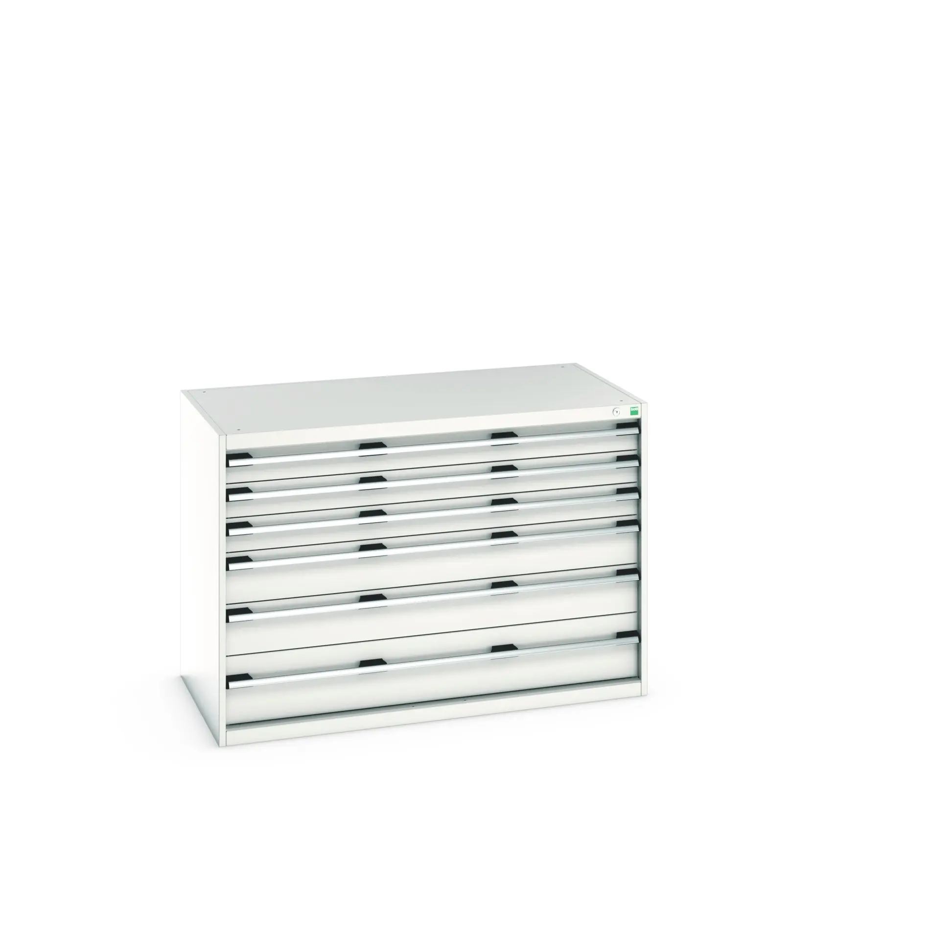 Produktfoto 1 von Bott 6 Stahl Schubladenbehälter Schrank Hellgrau, 900 mm x 750 mm x 1300 mm