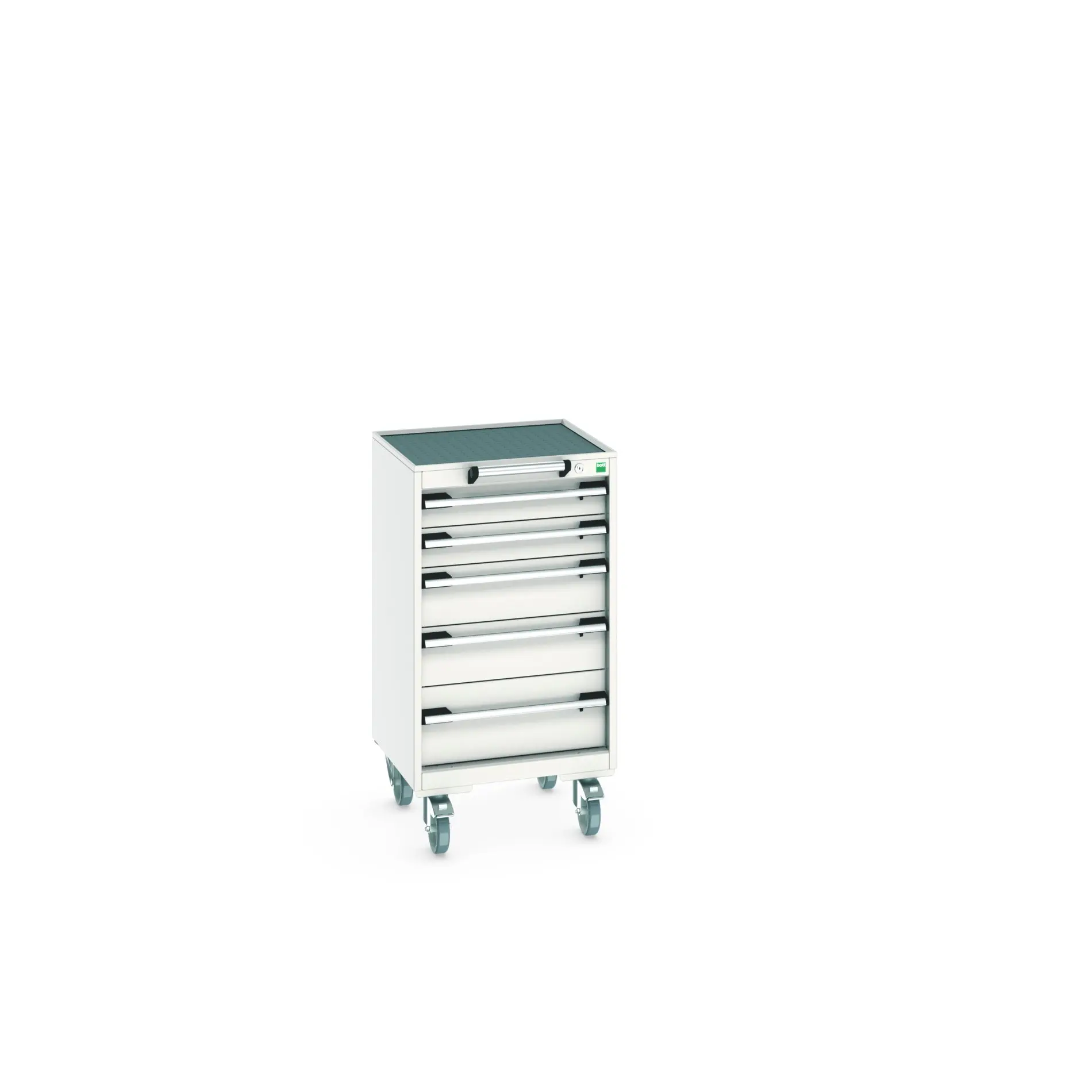 Produktfoto 1 von Bott Aufbewahrungsschrank Typ Beweglicher Schrank Freistehend 5 Schublade/n 985 mm 525 mm 525 mm mit Rädern Stahlblech