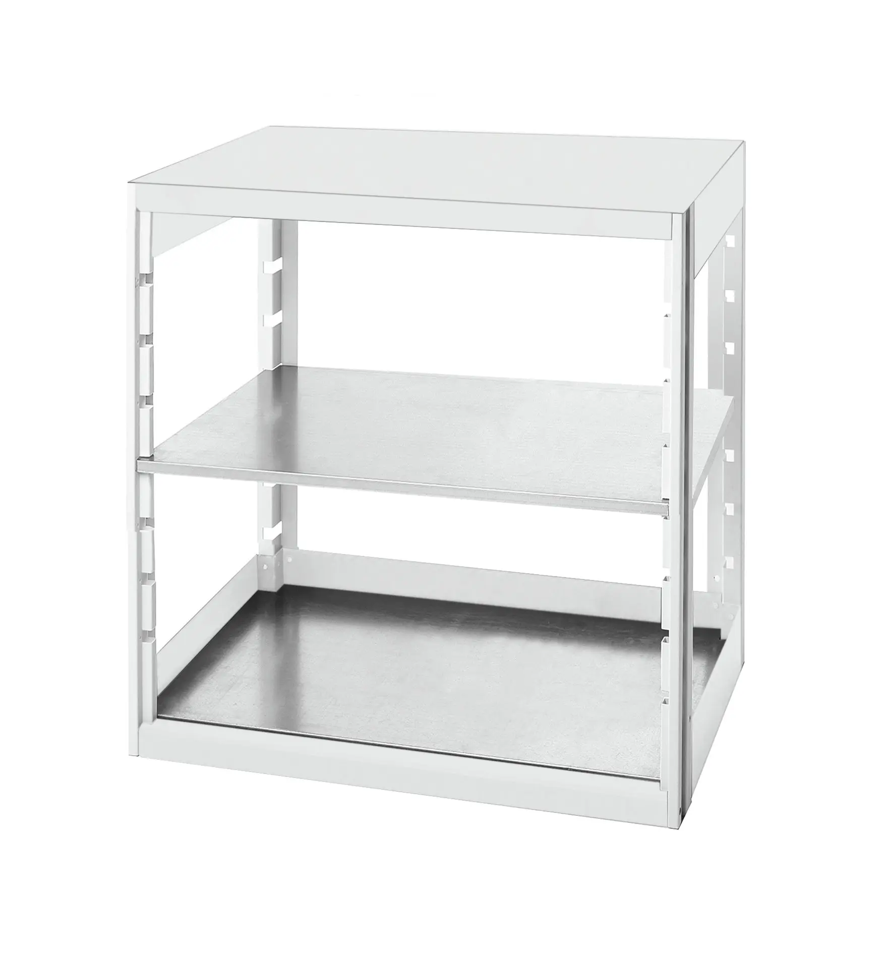 Produktfoto 1 von Bott Regalsystem, 2 Regale, Stahlblech, Hellgrau, 1000 mm x 800 mm, 525 mm, 75 kg Last