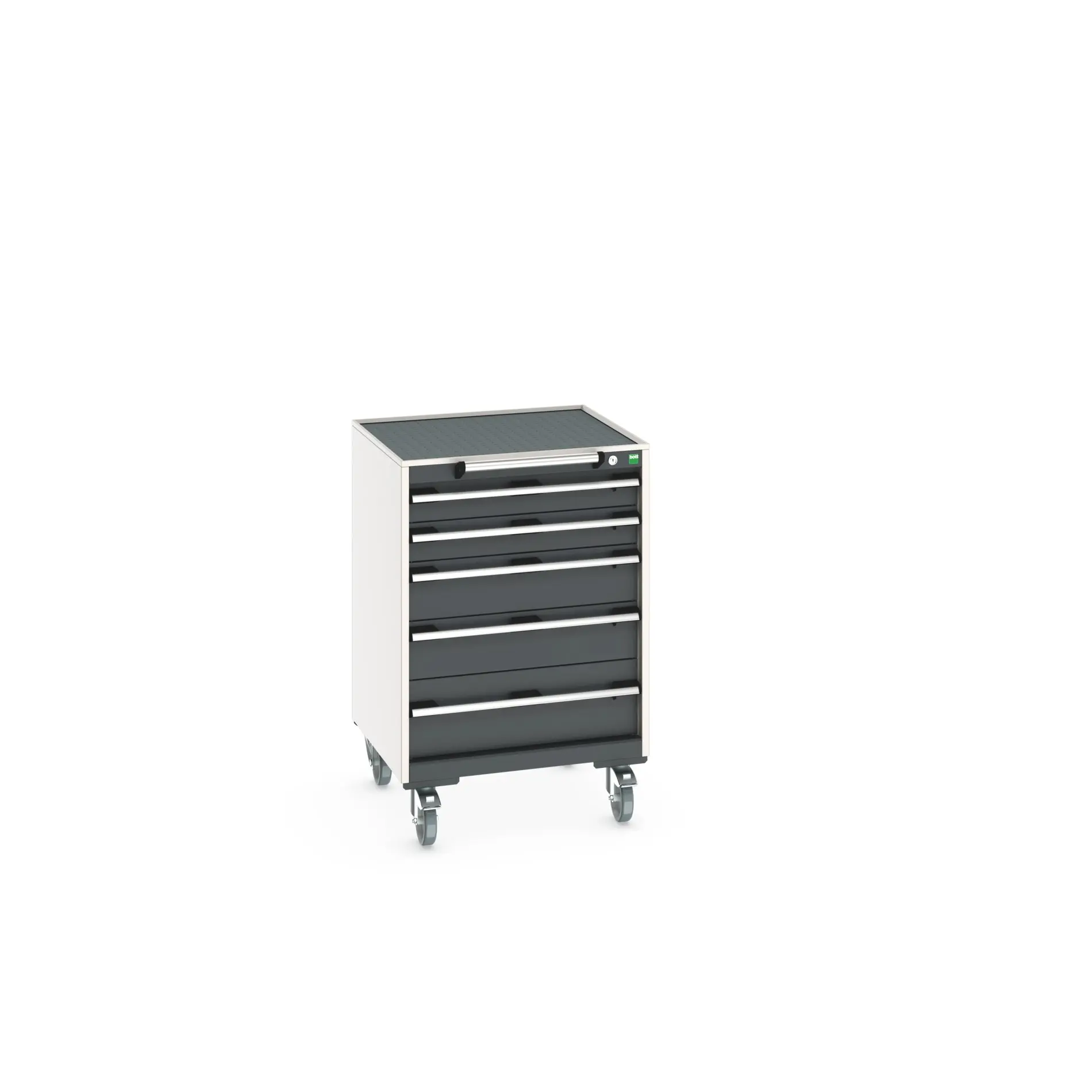 Produktfoto 1 von Bott Aufbewahrungsschrank Typ Beweglicher Schrank Freistehend 5 Schublade/n 985 mm 650 mm 650 mm mit Rädern Stahlblech