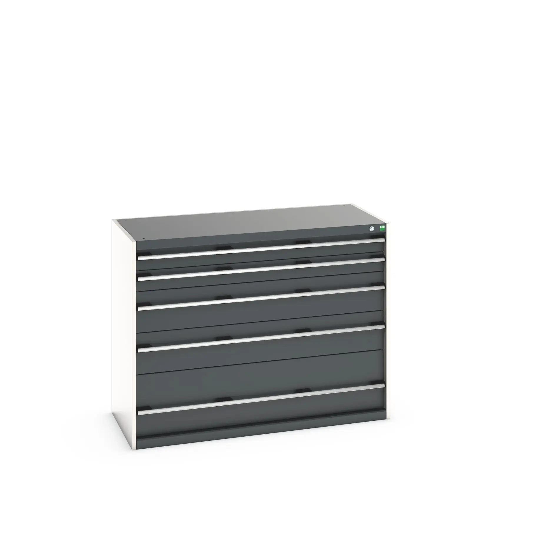 Produktfoto 1 von Bott 5 Stahl Schubladenbehälter Schrank Grau, 1000 mm x 650 mm x 1300 mm