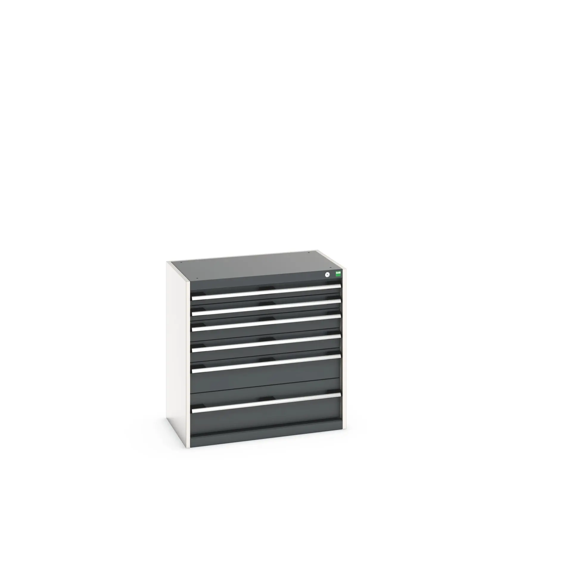 Produktfoto 1 von Bott 6 Stahl Schubladenbehälter Schrank Grau, 800 mm x 525 mm x 800 mm