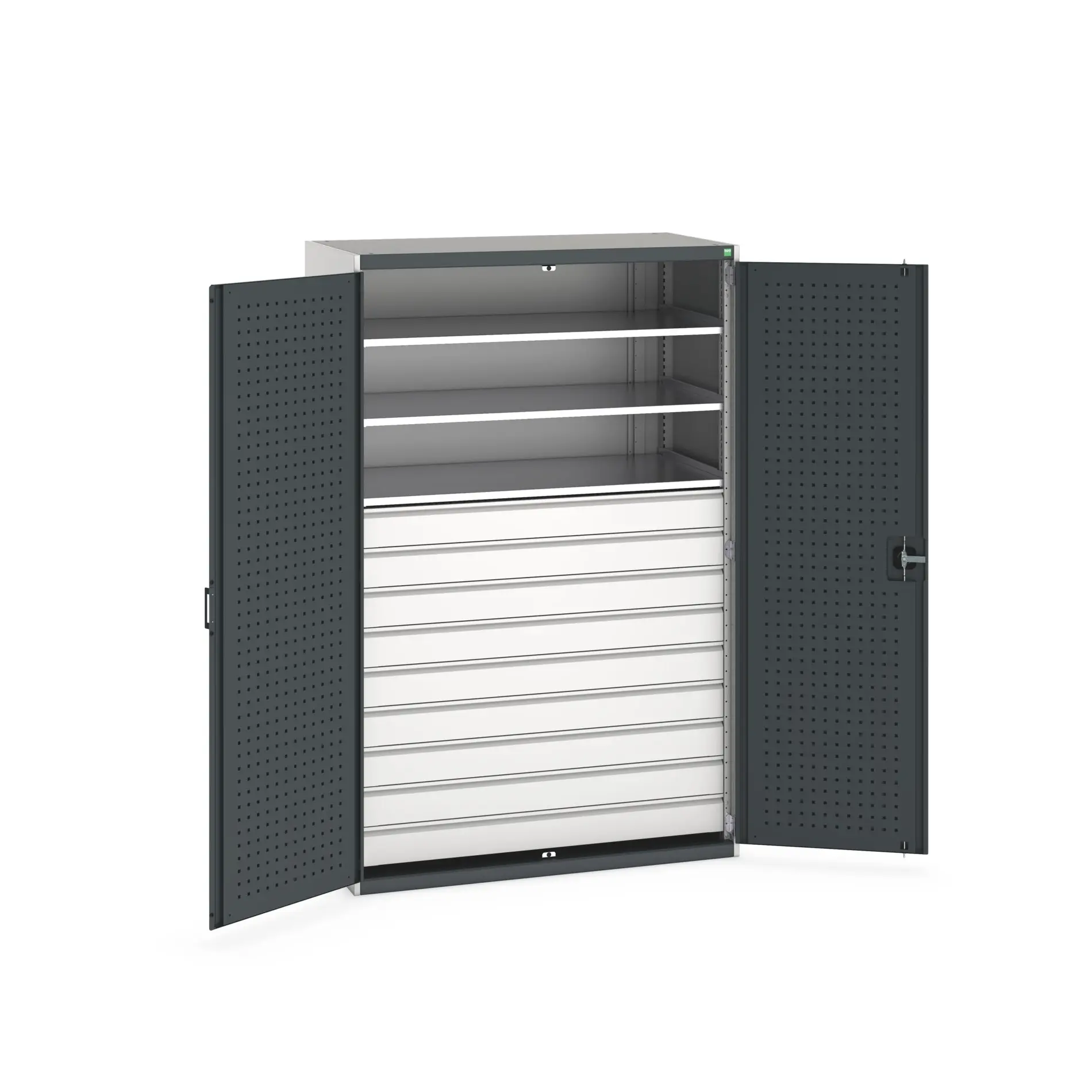 Produktfoto 1 von Bott Aufbewahrungsschrank Typ Bestückter Schrank Freistehend 2 Tür/en 3 Regal/e 9 Schublade/n 2000 mm 1300 mm Ja 650 mm