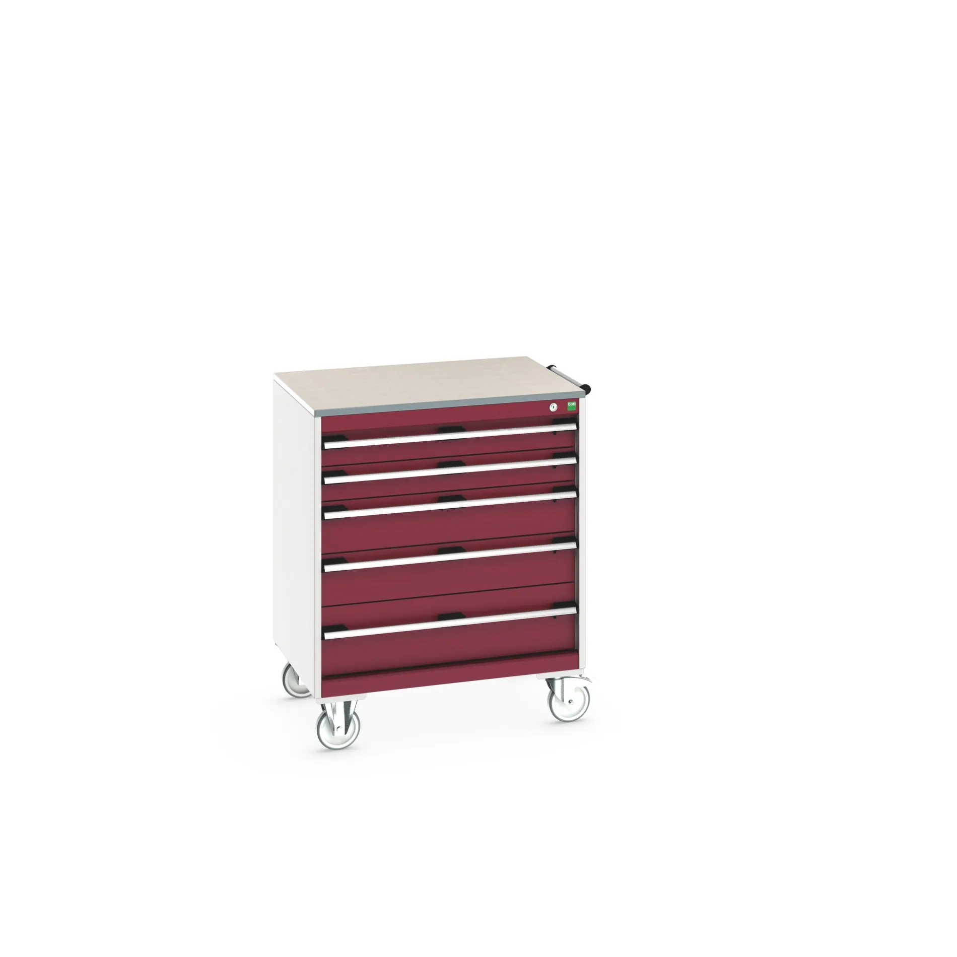 Produktfoto 1 von Bott Aufbewahrungsschrank Typ Beweglicher Schrank Freistehend 5 Schublade/n 990 mm 80 mm 650 mm mit Rädern Stahlblech