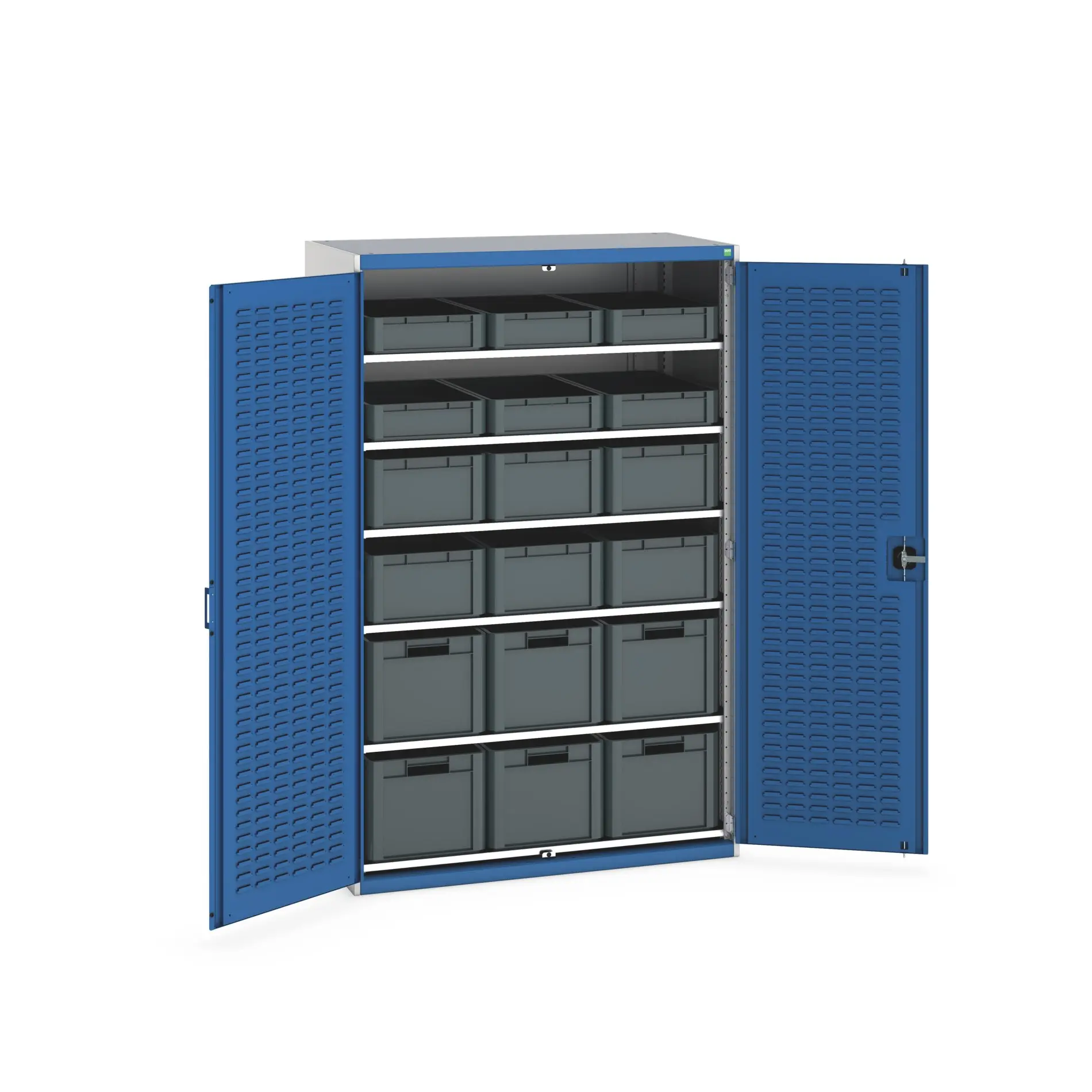 Produktfoto 1 von Bott Aufbewahrungsschrank Typ Schwerlast-Schrank mit Behältern Freistehend 2 Tür/en 6 Regal/e 2000 mm 1300 mm Ja 650 mm