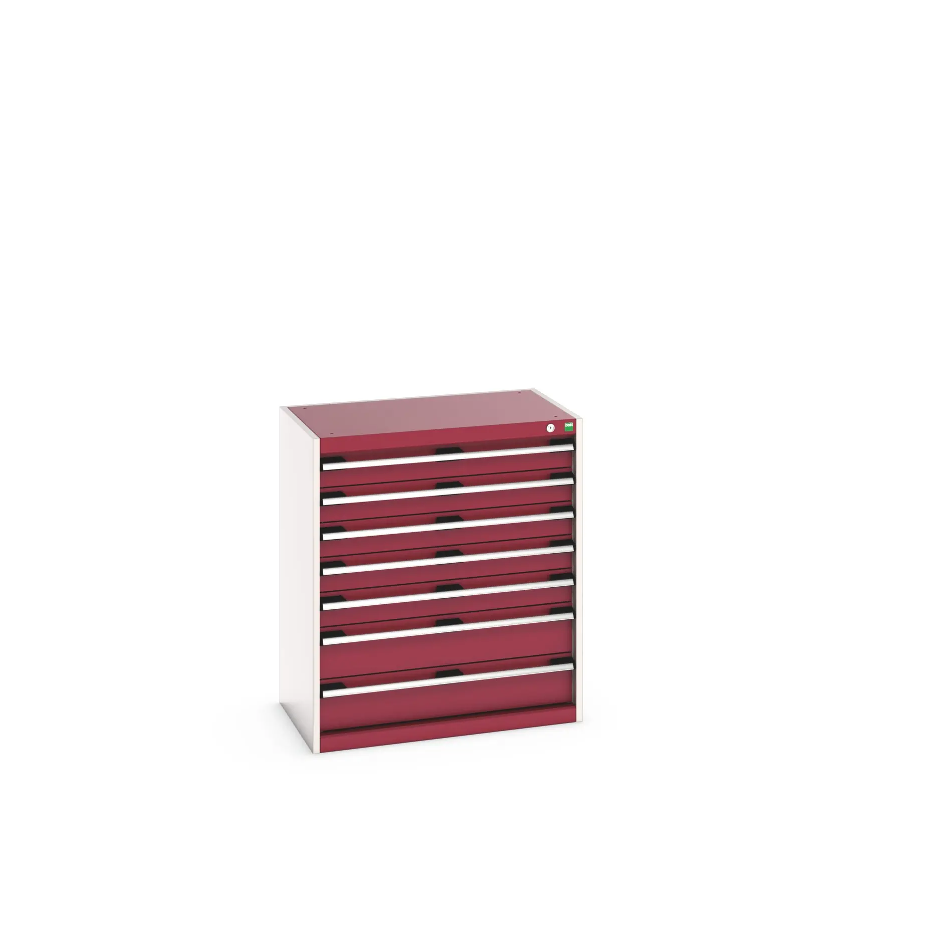 Produktfoto 1 von Bott 7 Stahl Schubladenbehälter Schrank Rot, 900 mm x 525 mm x 800 mm
