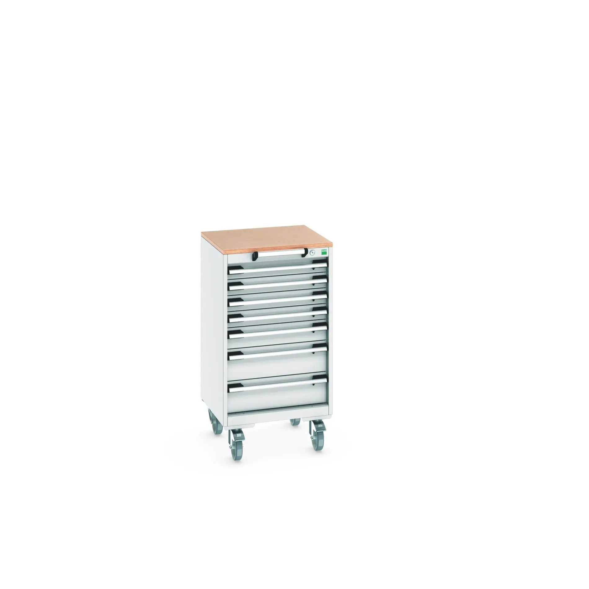 Produktfoto 1 von Bott Aufbewahrungsschrank Typ Beweglicher Schrank Freistehend 7 Schublade/n 990 mm 525 mm 525 mm mit Rädern Stahlblech