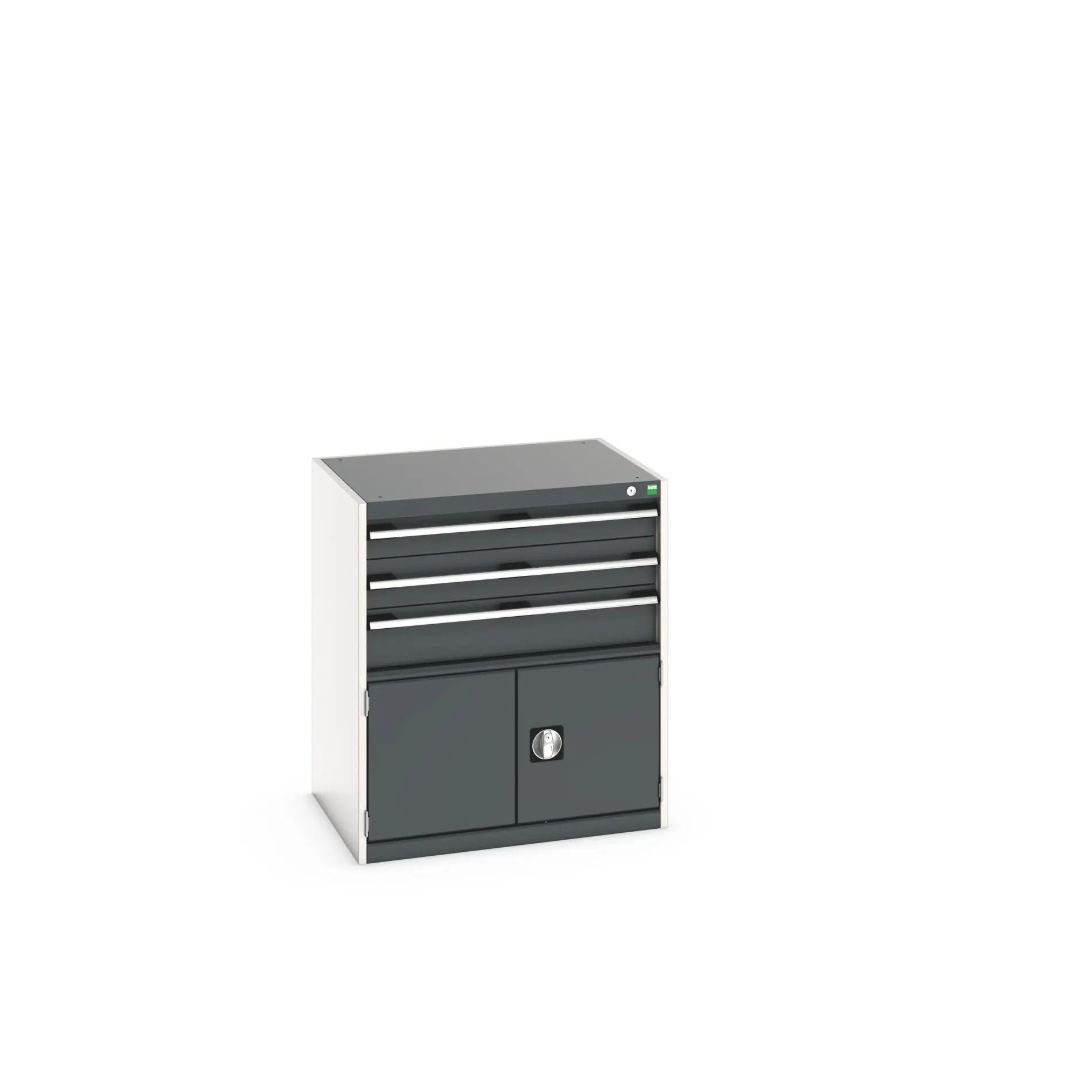 Produktfoto 1 von Bott Aufbewahrungsschrank Typ Schrank Freistehend 2 Tür/en 3 Schublade/n 900 mm 80 mm Ja 650 mm Stahlblech