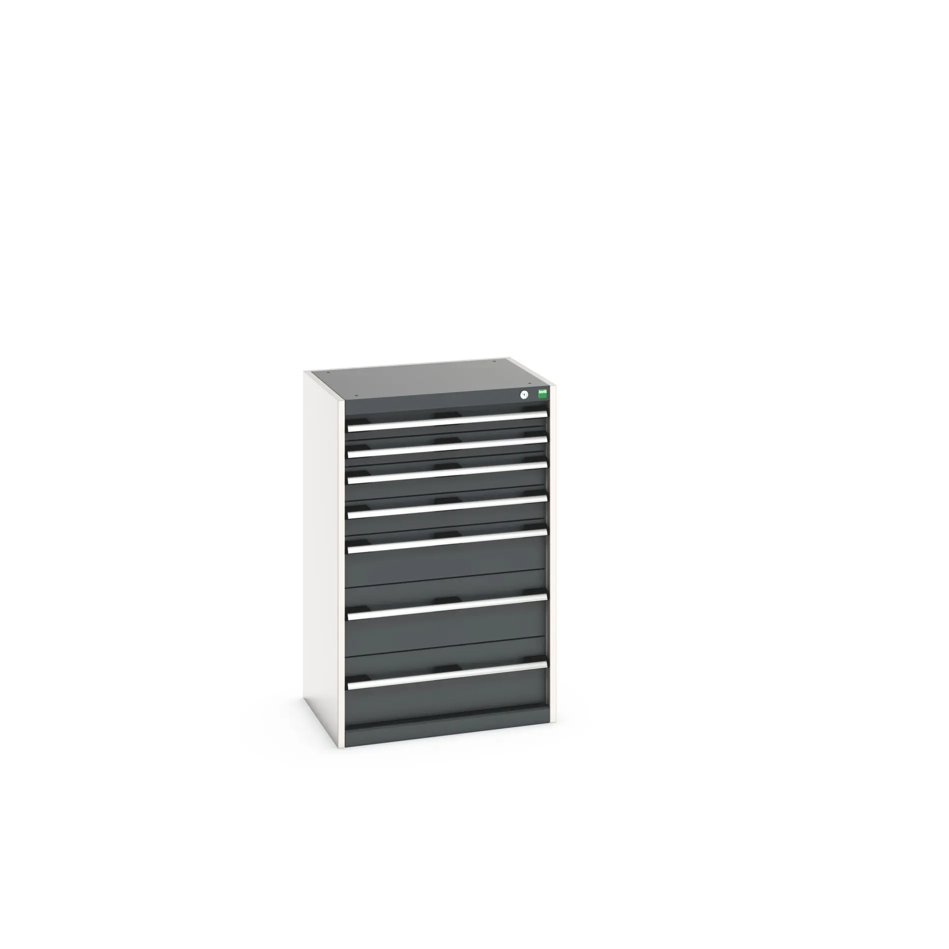 Produktfoto 1 von Bott 7 Stahl Schubladenbehälter Schrank Grau, 1000 mm x 525 mm x 650 mm