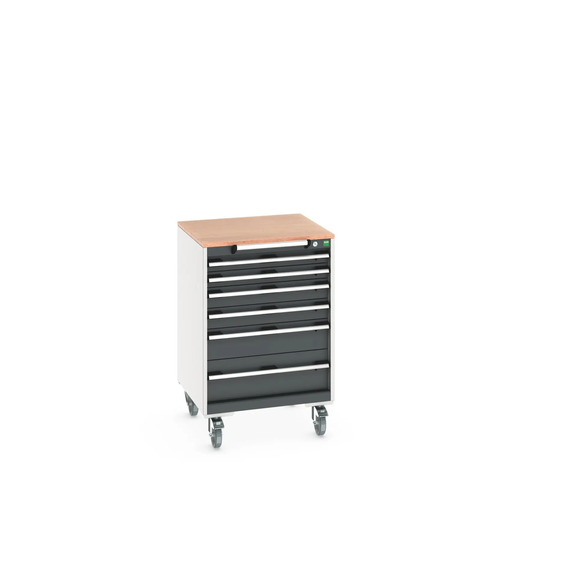 Produktfoto 1 von Bott Aufbewahrungsschrank Typ Beweglicher Schrank Freistehend 6 Schublade/n 990 mm 650 mm 650 mm mit Rädern Stahlblech