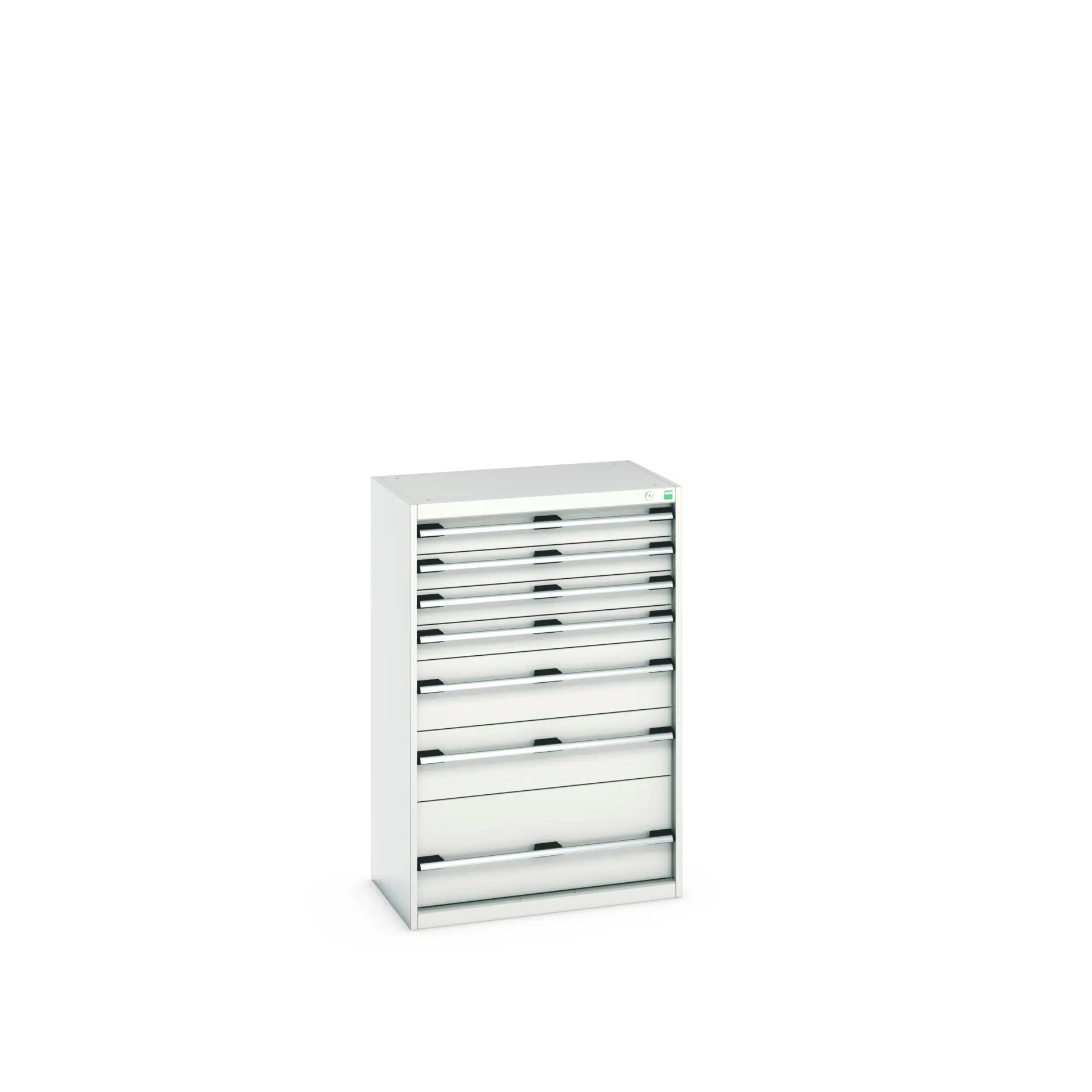 Bott 7 Stahl Schubladenbehälter Schrank Hellgrau, 1200 mm x 525 mm x 800 mm