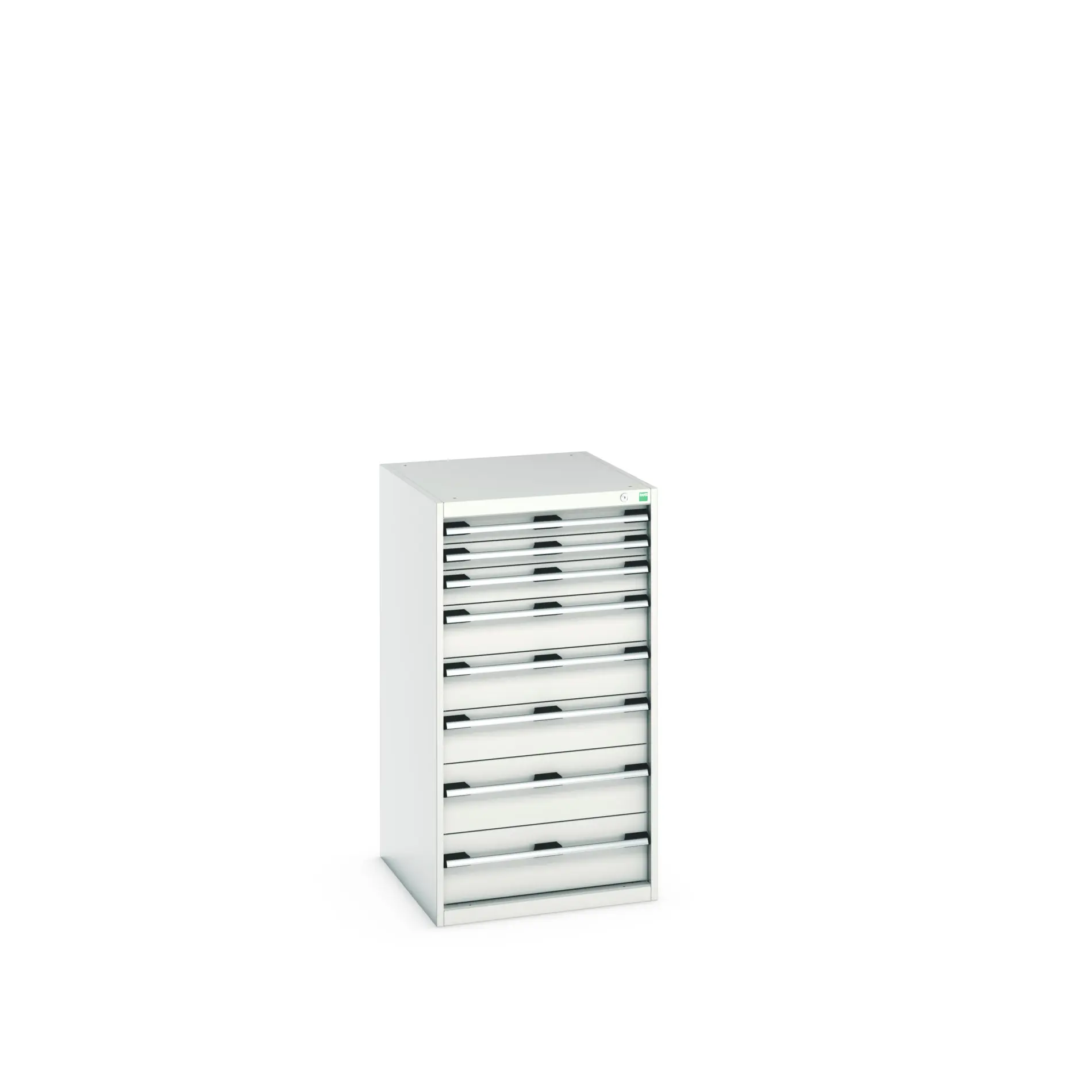 Produktfoto 1 von Bott 8 Stahl Schubladenbehälter Schrank Hellgrau, 1200 mm x 650 mm x 650 mm