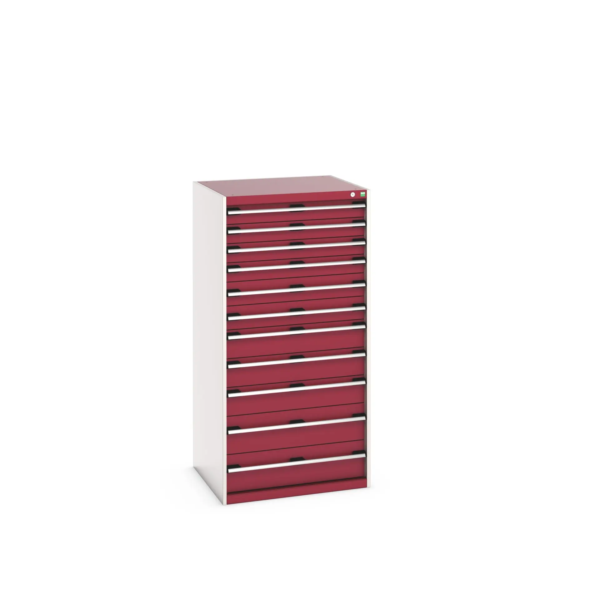 Produktfoto 1 von Bott 11 Stahl Schubladenbehälter Schrank Rot, 1600 mm x 750 mm x 800 mm