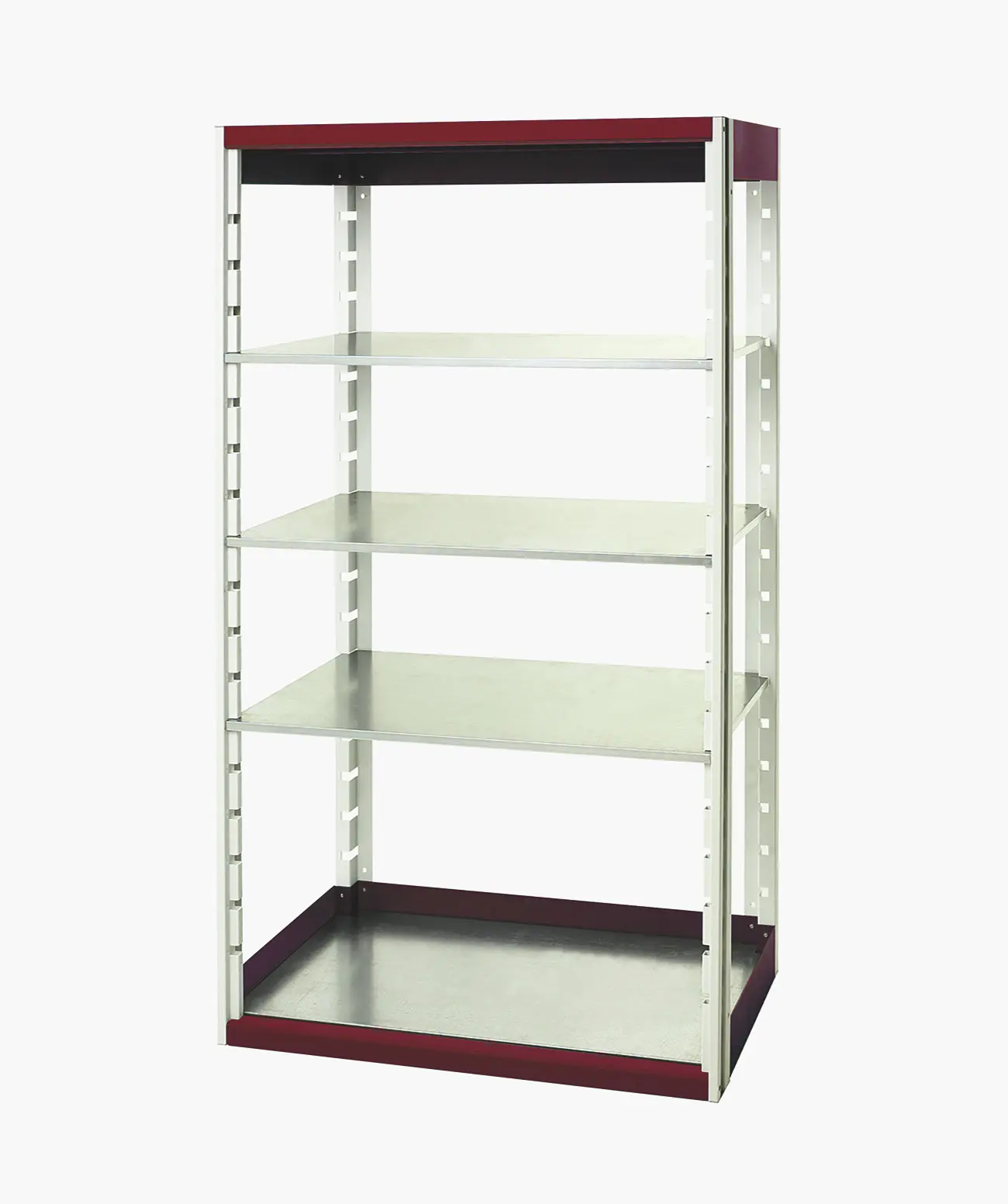Produktfoto 1 von Bott Regalsystem, 4 Regale, Stahlblech, Rot, 2000 mm x 1050 mm, 650 mm, 75 kg Last
