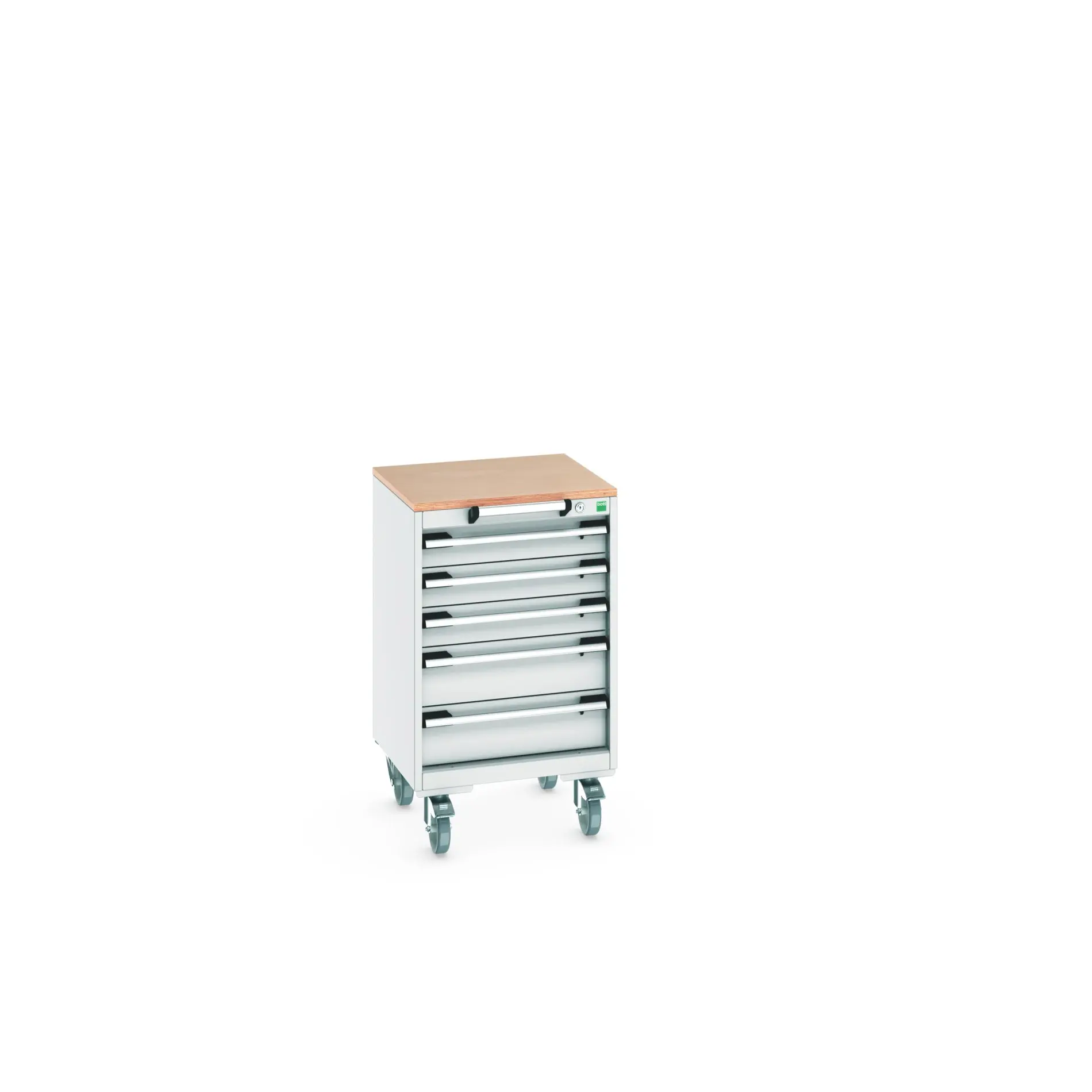 Produktfoto 1 von Bott Aufbewahrungsschrank Typ Beweglicher Schrank Freistehend 5 Schublade/n 890 mm 525 mm 525 mm mit Rädern Stahlblech