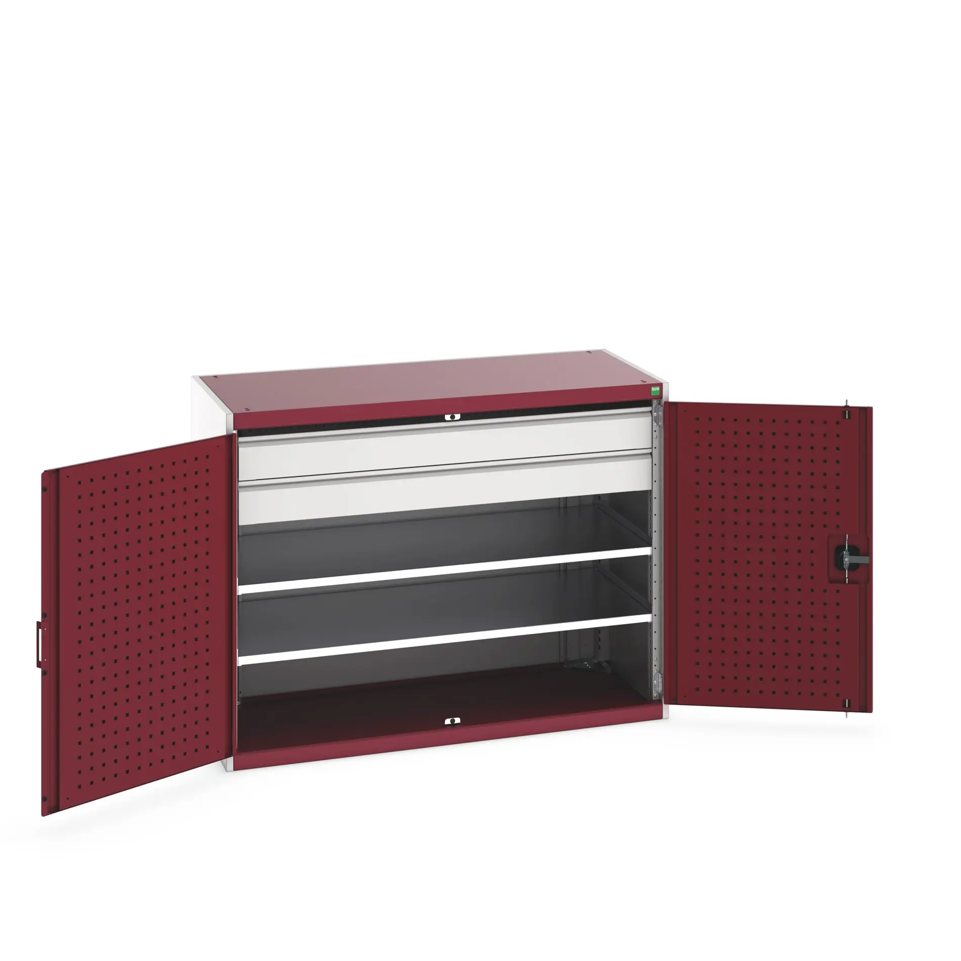 Produktfoto 1 von Bott Aufbewahrungsschrank Typ Bestückter Schrank Freistehend 2 Tür/en 2 Regal/e 2 Schublade/n 1000 mm 1300 mm Ja 650 mm