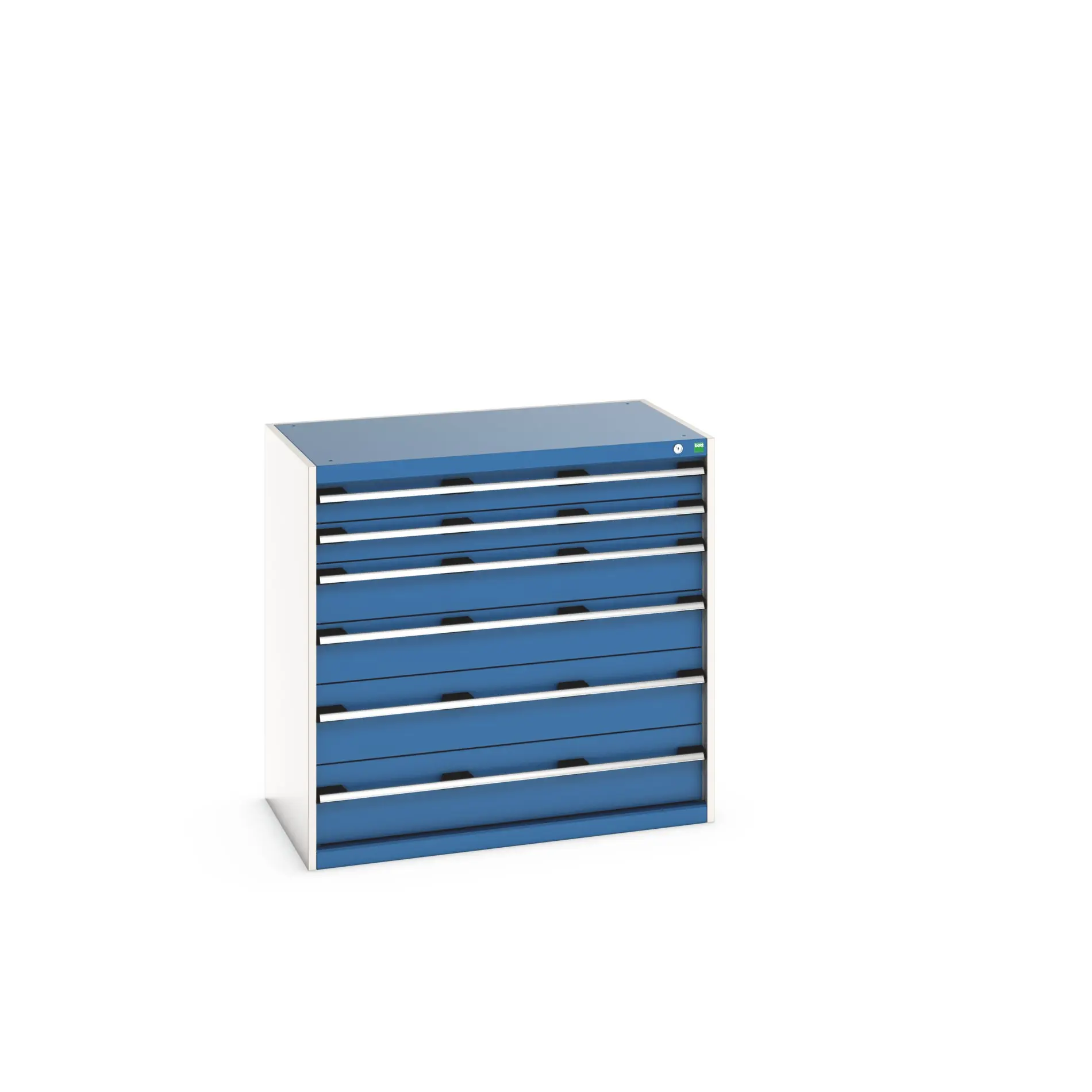 Produktfoto 1 von Bott 6 Stahl Schubladenbehälter Schrank Blau, 1000 mm x 650 mm x 1050 mm