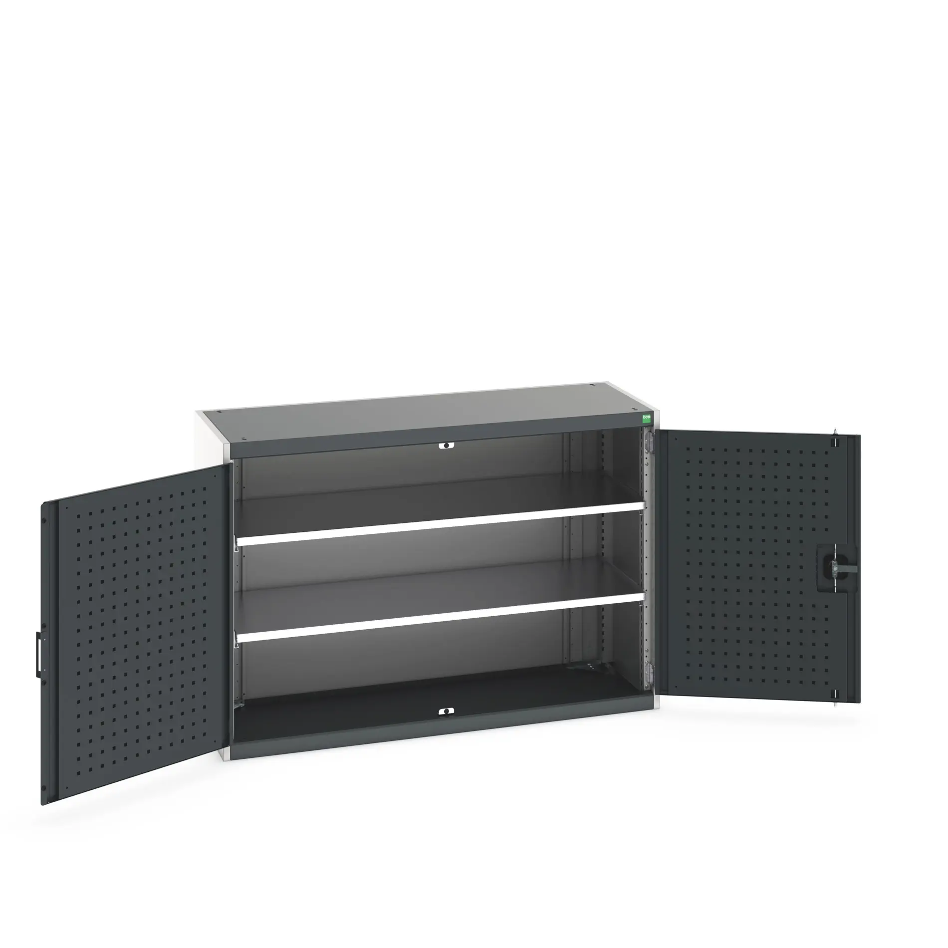Produktfoto 1 von Bott Aufbewahrungsschrank Typ Regalschrank Freistehend 2 Tür/en 2 Regal/e 900 mm 1300 mm Ja 525 mm Stahlblech
