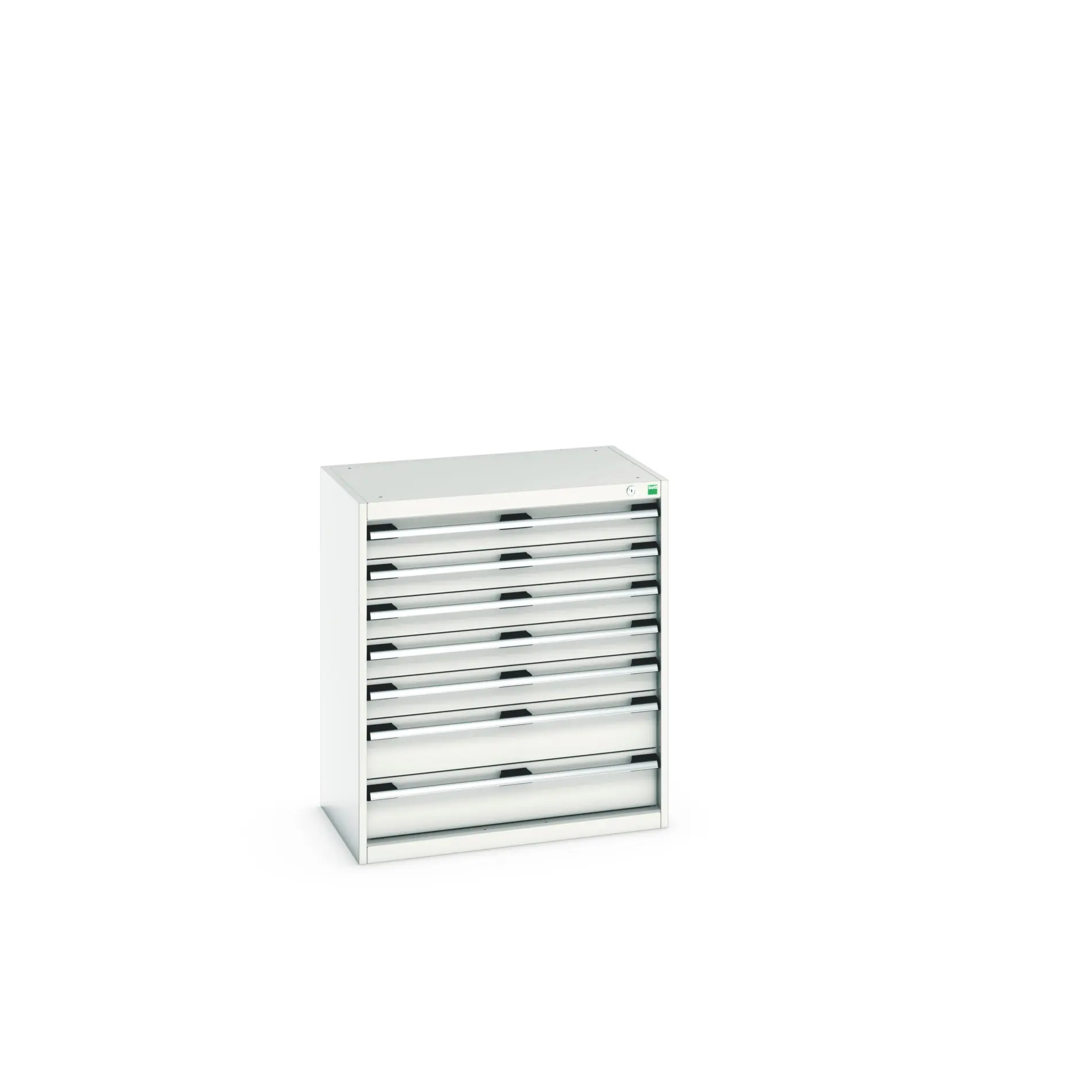 Produktfoto 1 von Bott 7 Stahl Schubladenbehälter Schrank Hellgrau, 900 mm x 525 mm x 800 mm