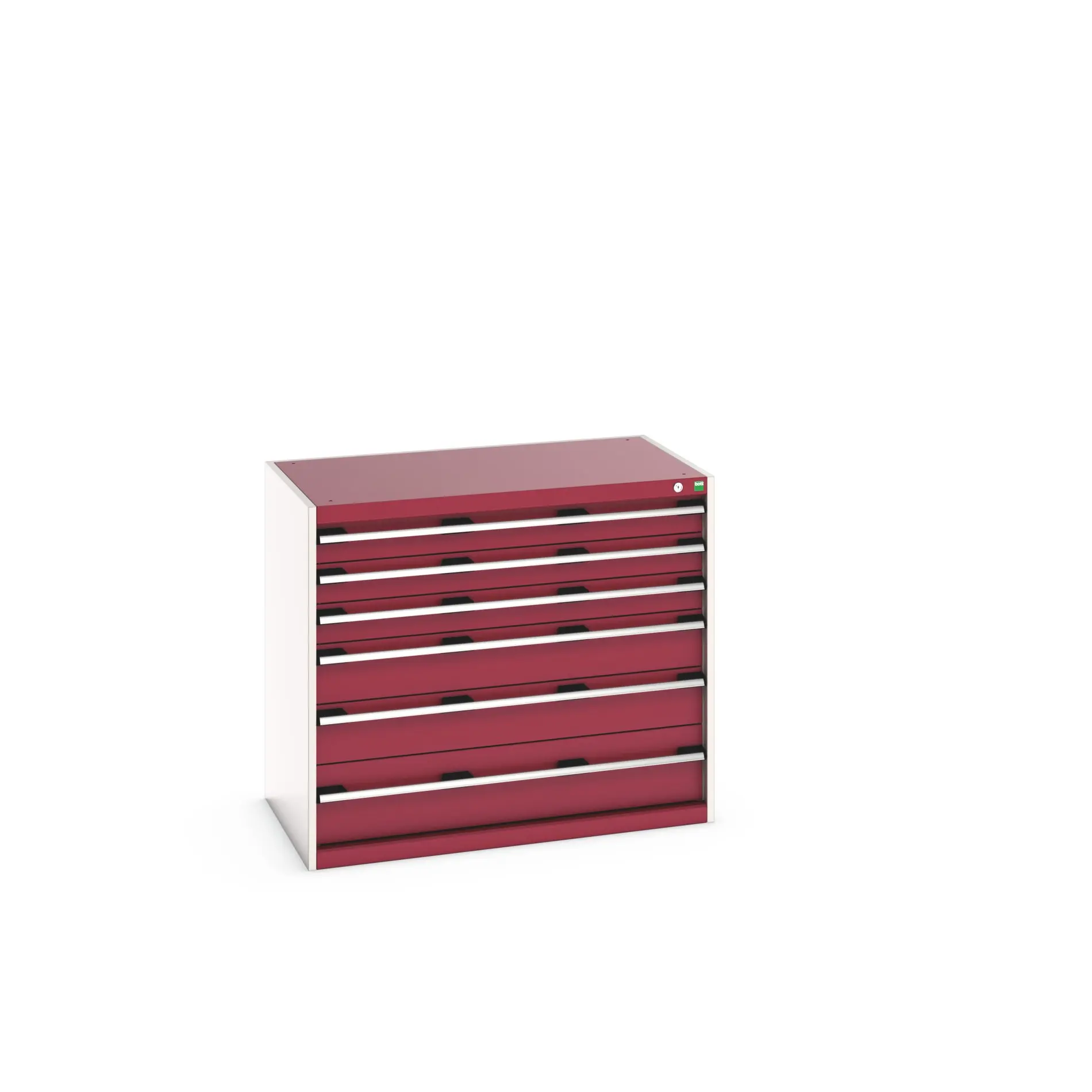 Produktfoto 1 von Bott 6 Stahl Schubladenbehälter Schrank Rot, 900 mm x 650 mm x 1050 mm
