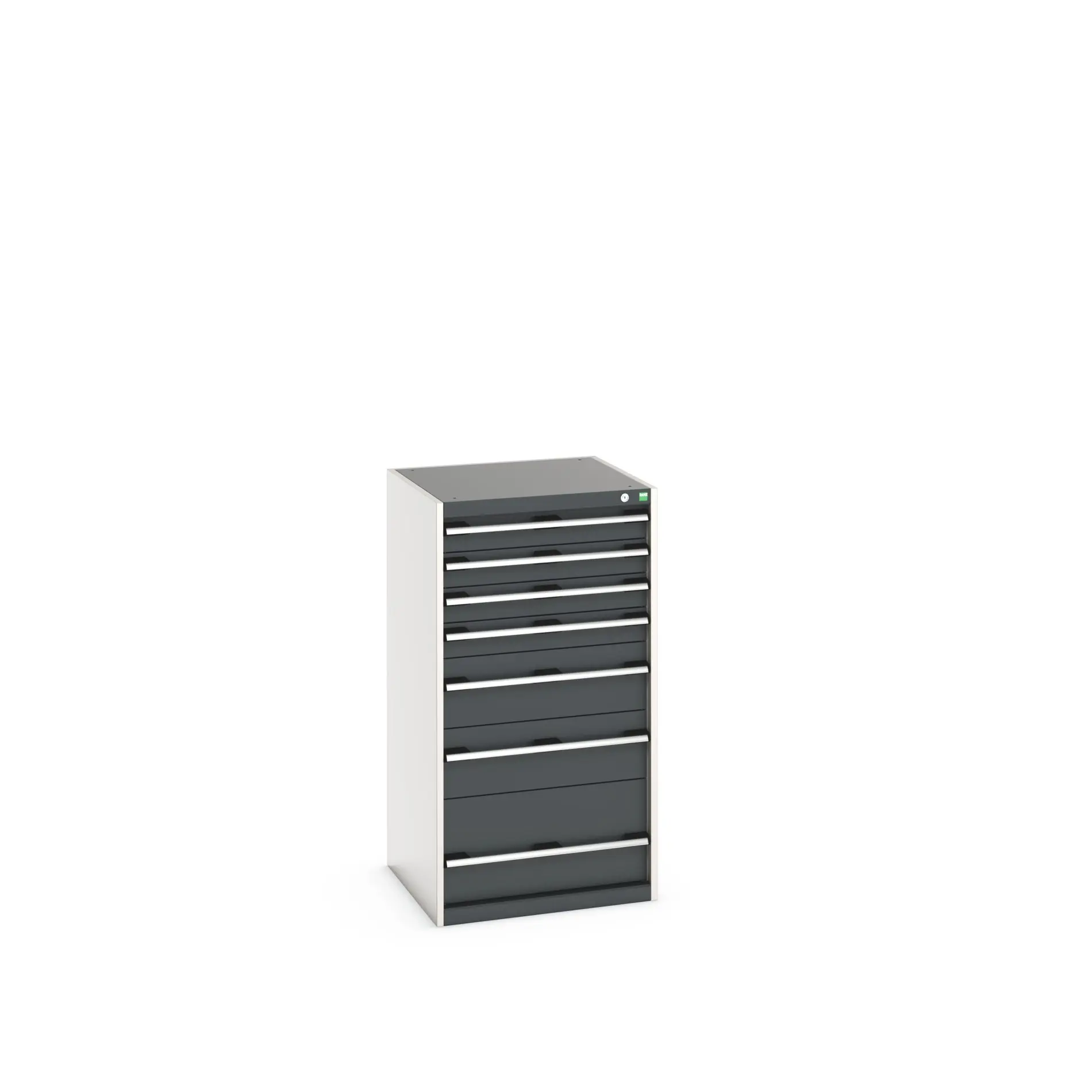 Produktfoto 1 von Bott 7 Stahl Schubladenbehälter Schrank Grau, 1200 mm x 650 mm x 650 mm