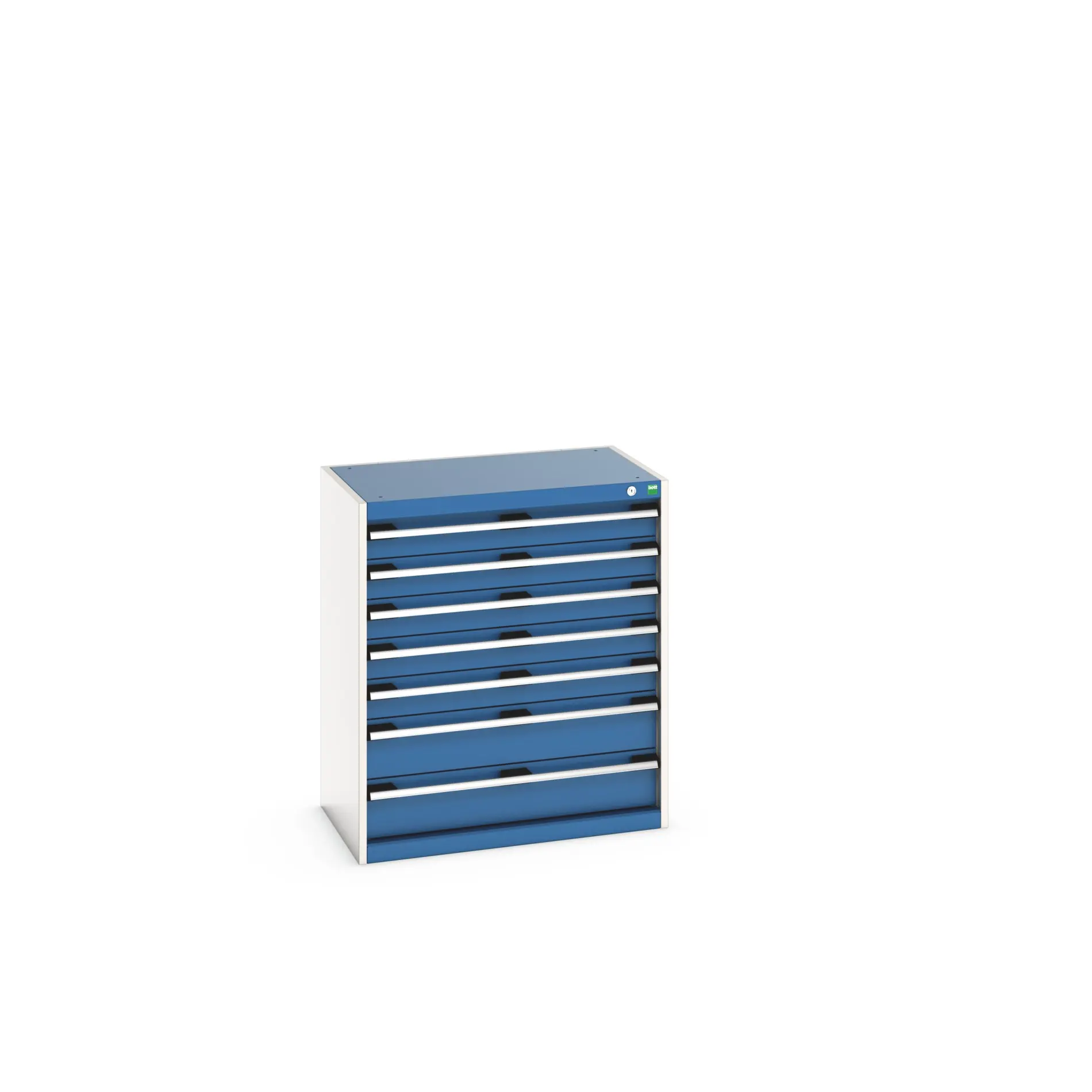 Produktfoto 1 von Bott 7 Stahl Schubladenbehälter Schrank Blau, 900 mm x 525 mm x 800 mm