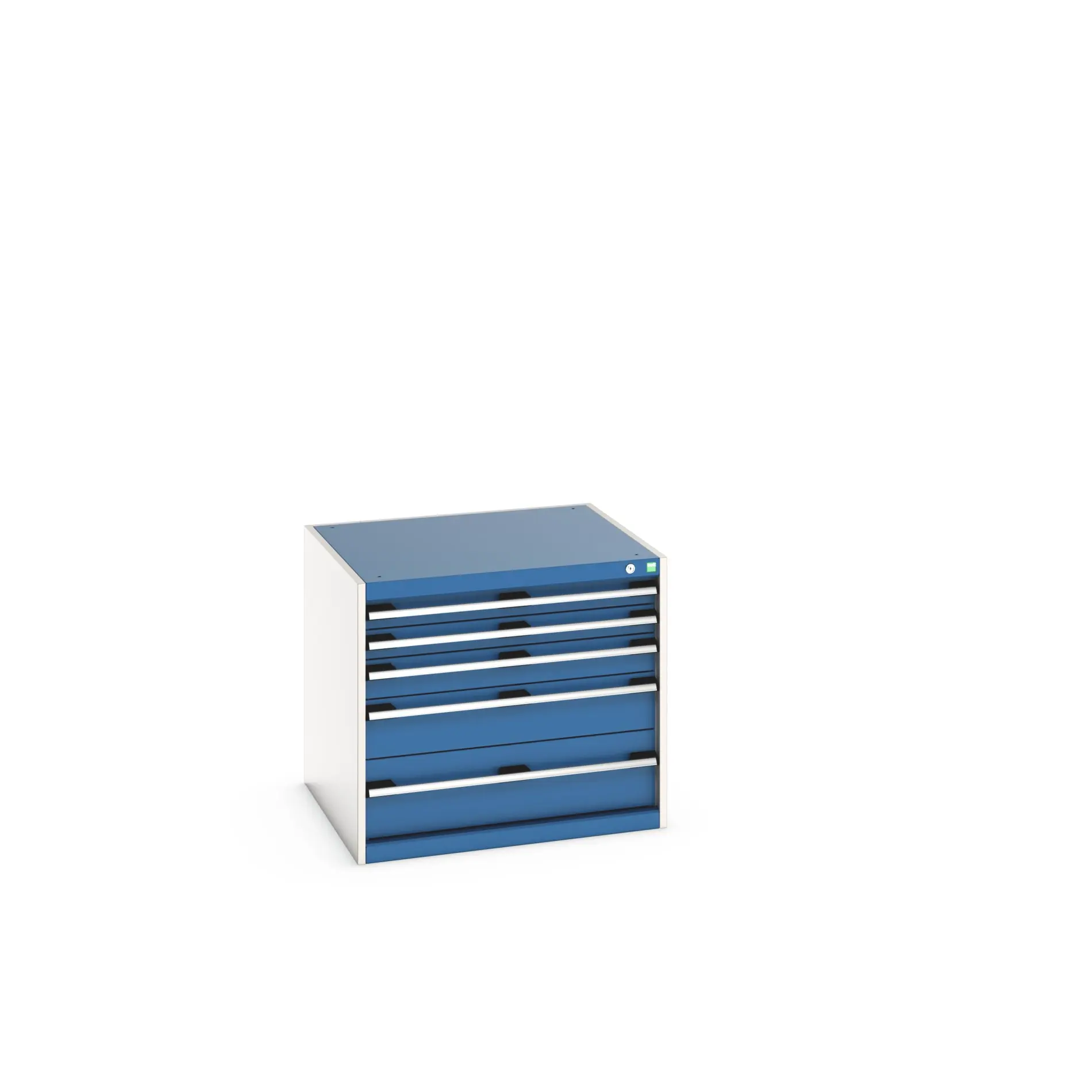 Produktfoto 1 von Bott 5 Stahl Schubladenbehälter Schrank Blau, 700 mm x 750 mm x 800 mm