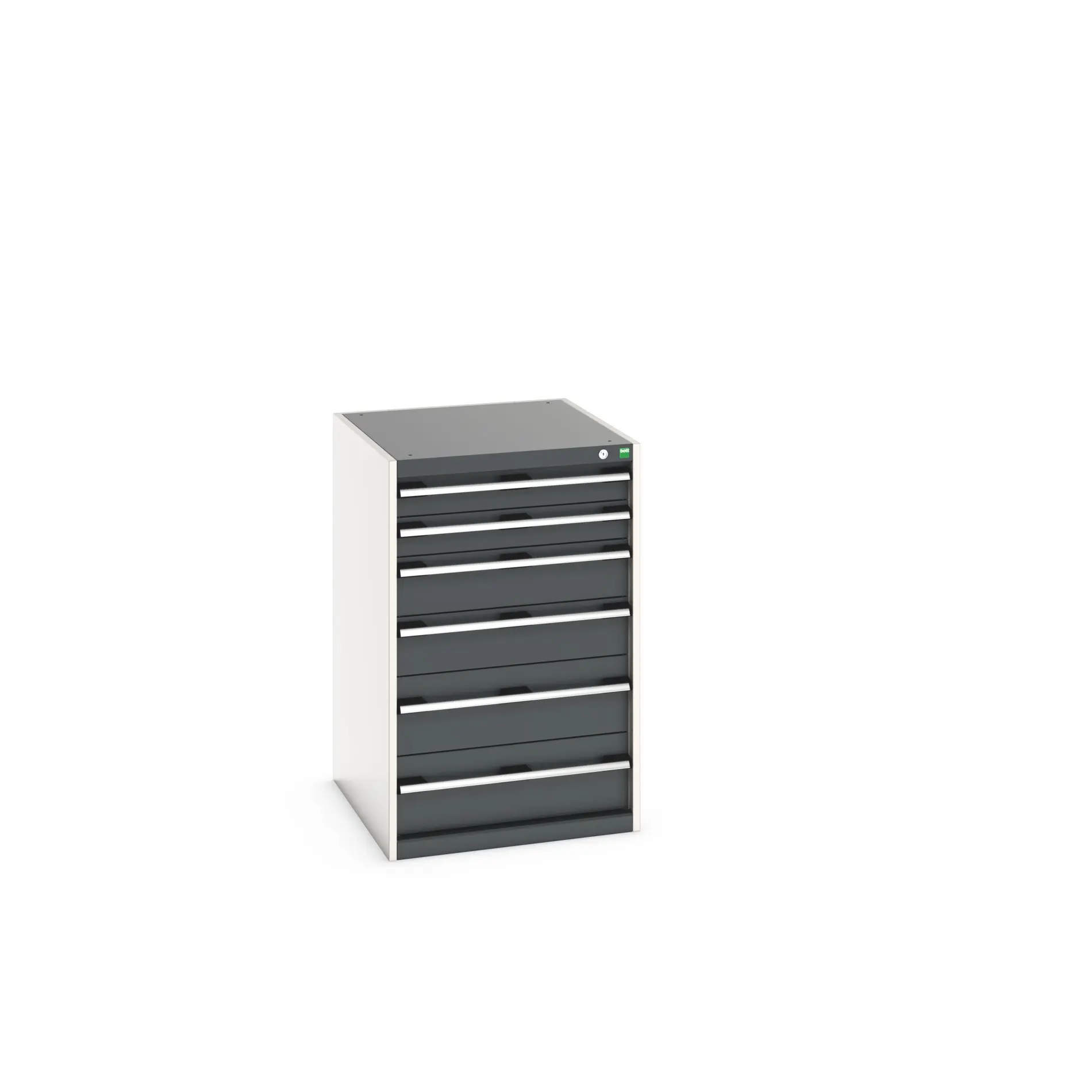 Produktfoto 1 von Bott 6 Stahl Schubladenbehälter Schrank Grau, 1000 mm x 750 mm x 650 mm