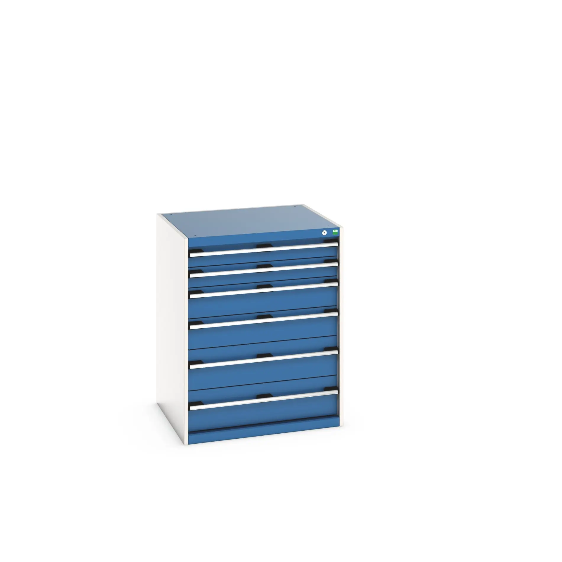 Produktfoto 1 von Bott 6 Stahl Schubladenbehälter Schrank Blau, 1000 mm x 750 mm x 800 mm