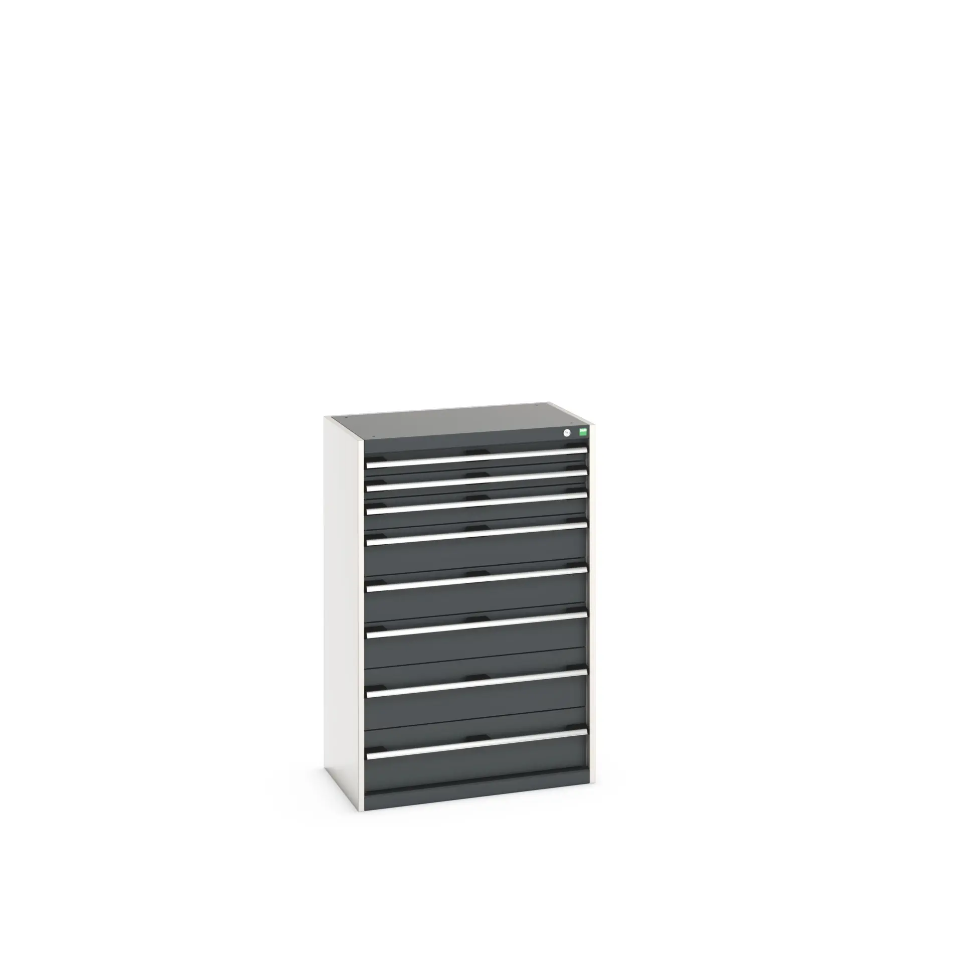 Produktfoto 1 von Bott 8 Stahl Schubladenbehälter Schrank Grau, 1200 mm x 525 mm x 800 mm