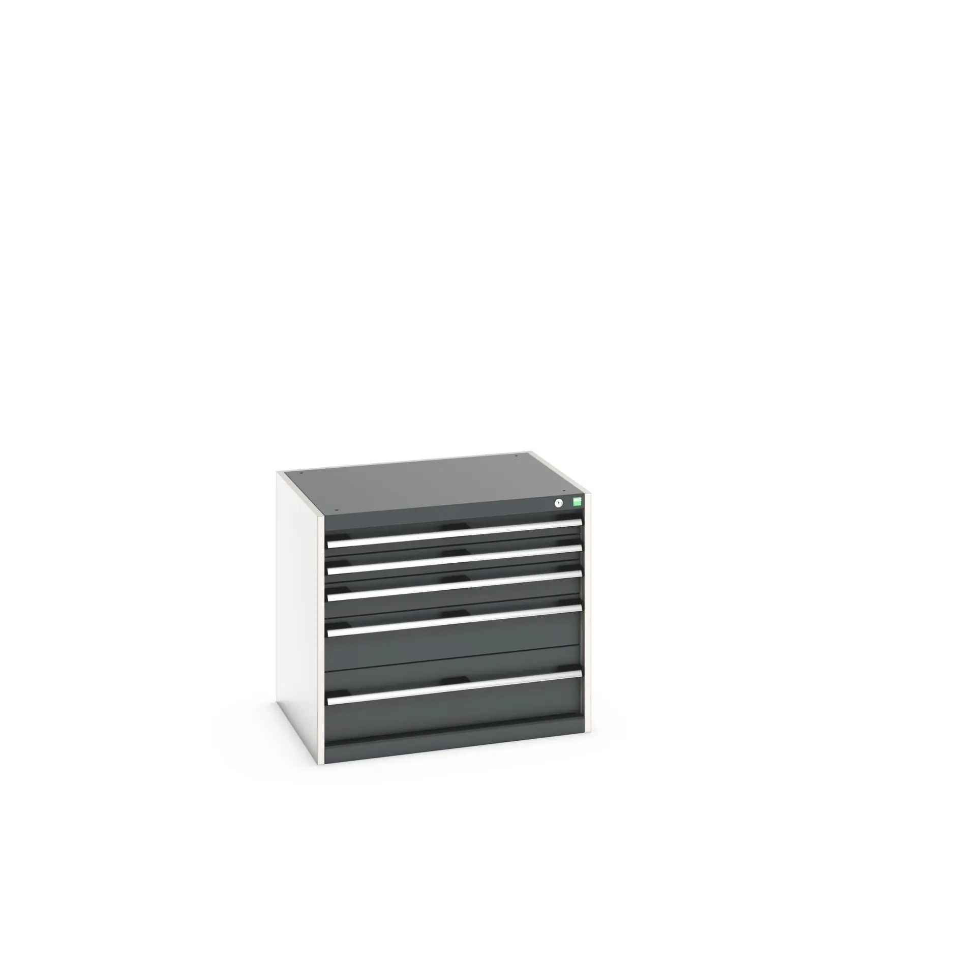 Produktfoto 1 von Bott 5 Stahl Schubladenbehälter Schrank Grau, 700 mm x 650 mm x 800 mm