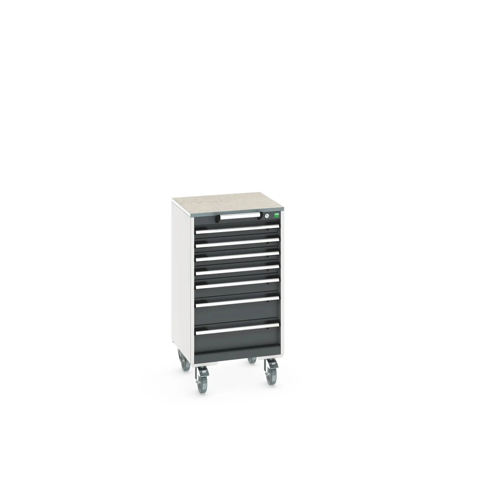 Produktfoto 1 von Bott Aufbewahrungsschrank Typ Schrank Freistehend 7 Schublade/n 990 mm 525 mm 525 mm mit Rädern Stahlblech