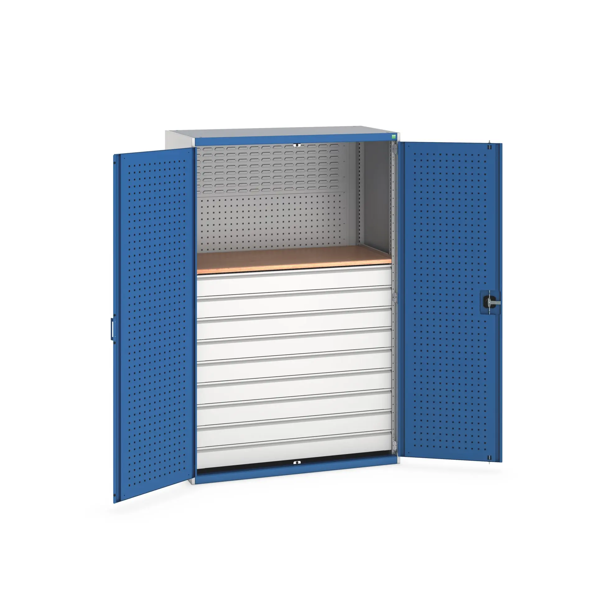 Produktfoto 1 von Bott Aufbewahrungsschrank Typ Mini Werkstattschrank Freistehend 2 Tür/en 1 Regal/e 9 Schublade/n 2000 mm 1300 mm Ja 650
