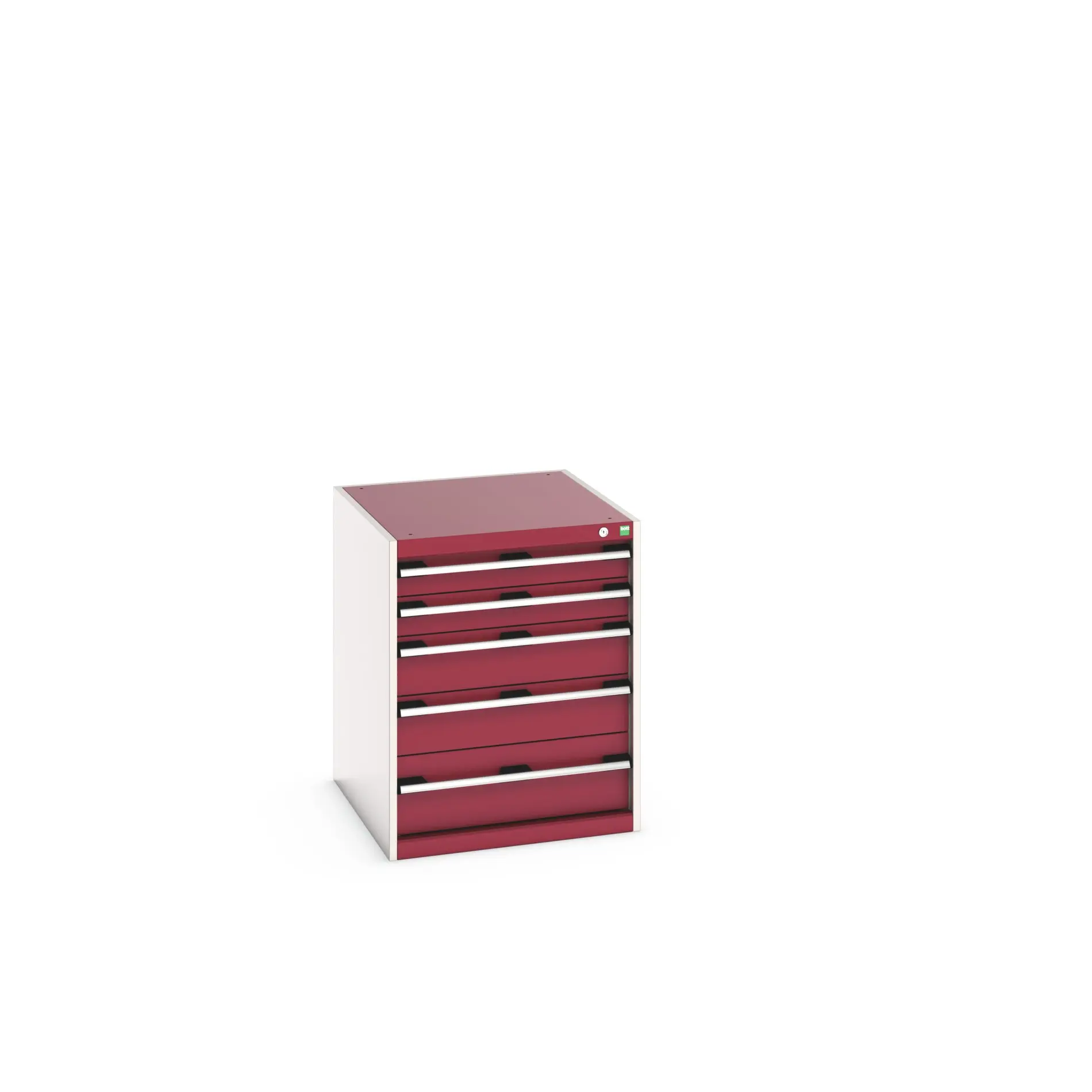 Produktfoto 1 von Bott 5 Stahl Schubladenbehälter Schrank Rot, 800 mm x 750 mm x 650 mm