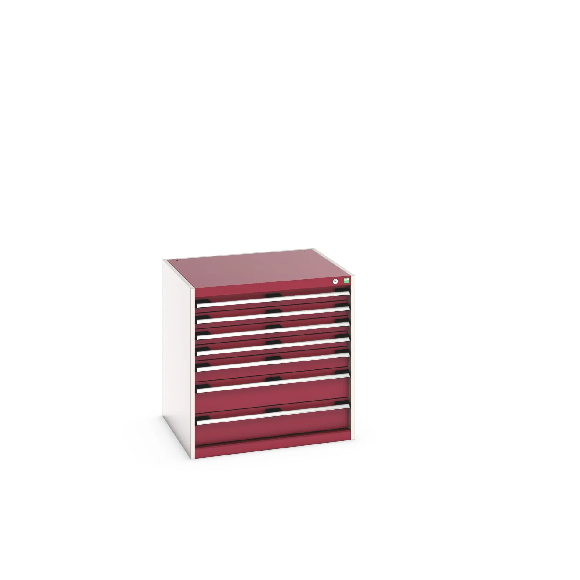 Produktfoto 1 von Bott 7 Stahl Schubladenbehälter Schrank Rot, 800 mm x 750 mm x 800 mm