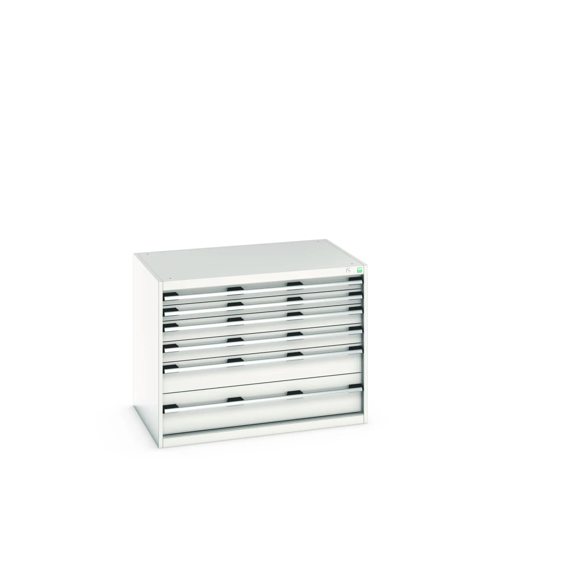 Produktfoto 1 von Bott 6 Stahl Schubladenbehälter Schrank Hellgrau, 800 mm x 750 mm x 1050 mm