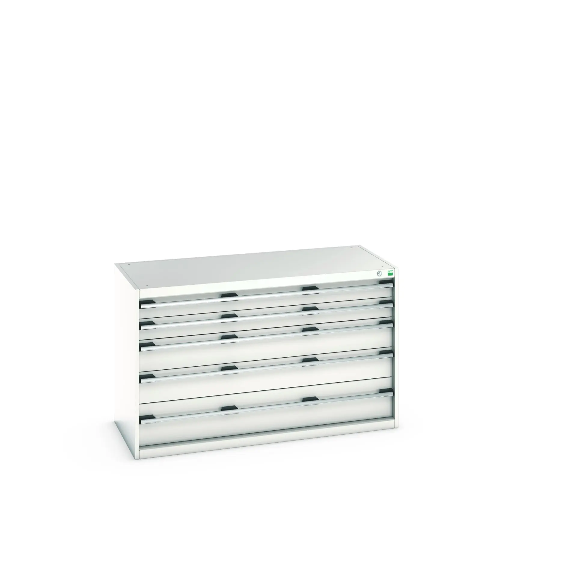 Produktfoto 1 von Bott 5 Stahl Schubladenbehälter Schrank Hellgrau, 800 mm x 650 mm x 1300 mm