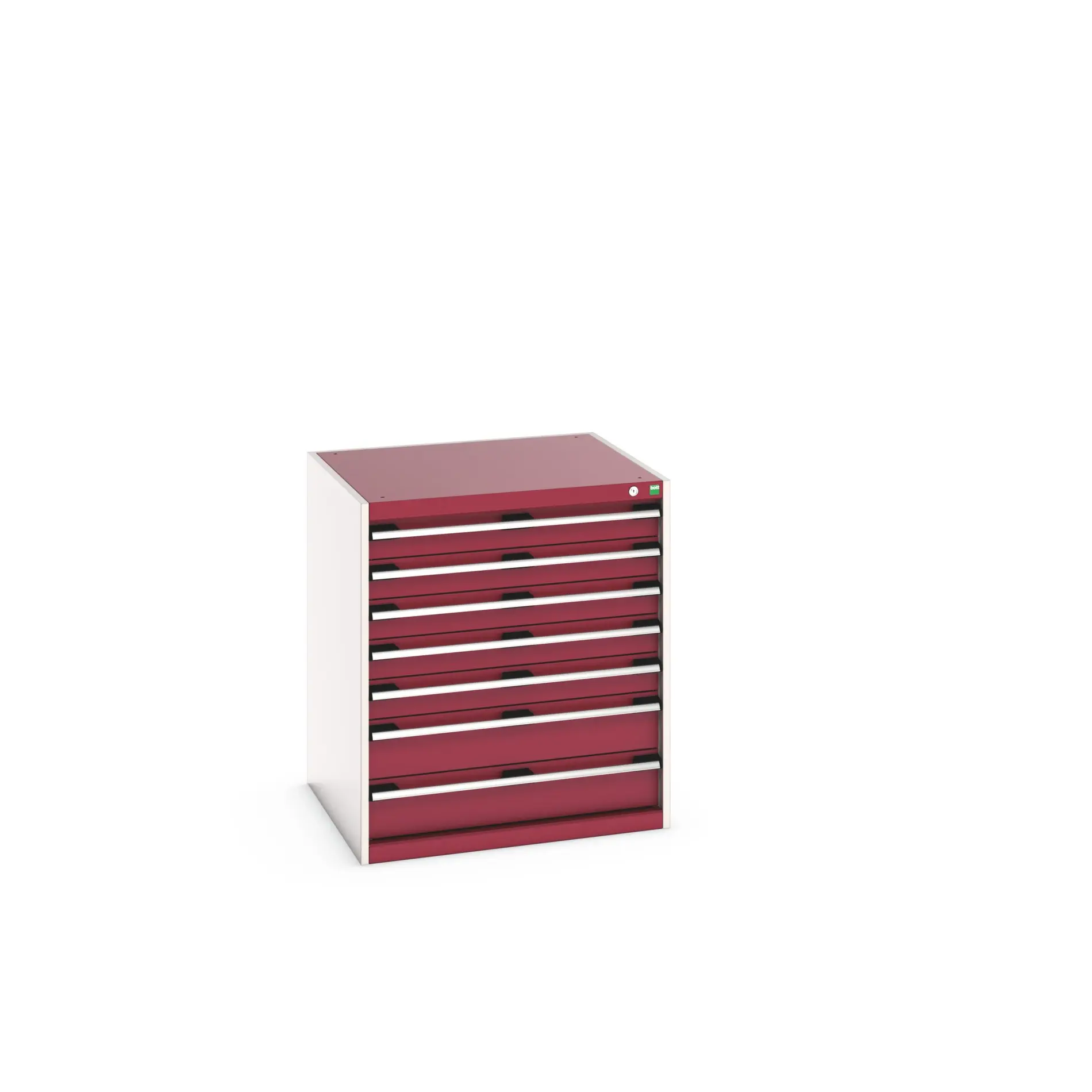 Bott 7 Stahl Schubladenbehälter Schrank Rot, 900 mm x 750 mm x 800 mm