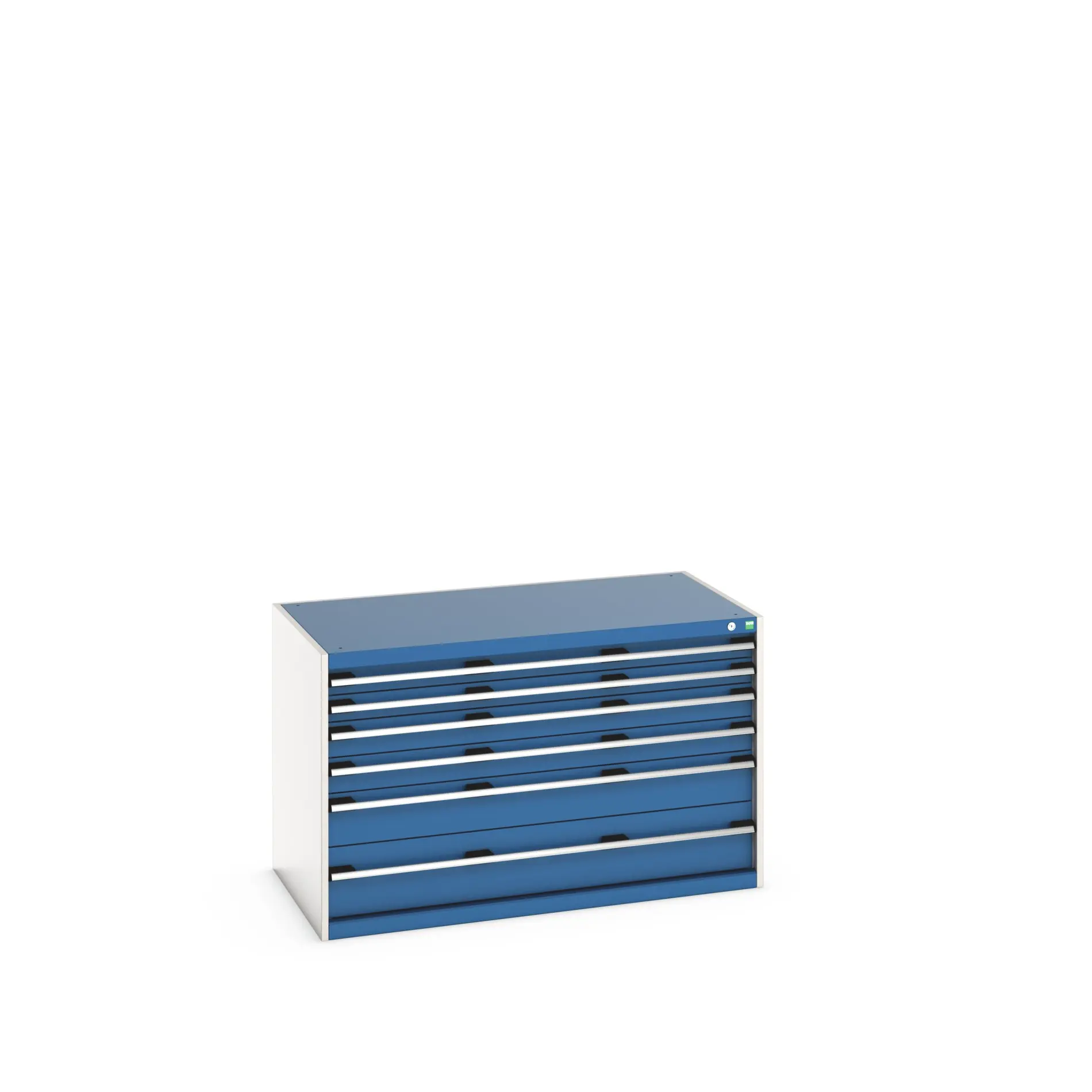 Produktfoto 1 von Bott 6 Stahl Schubladenbehälter Schrank Blau, 800 mm x 750 mm x 1300 mm