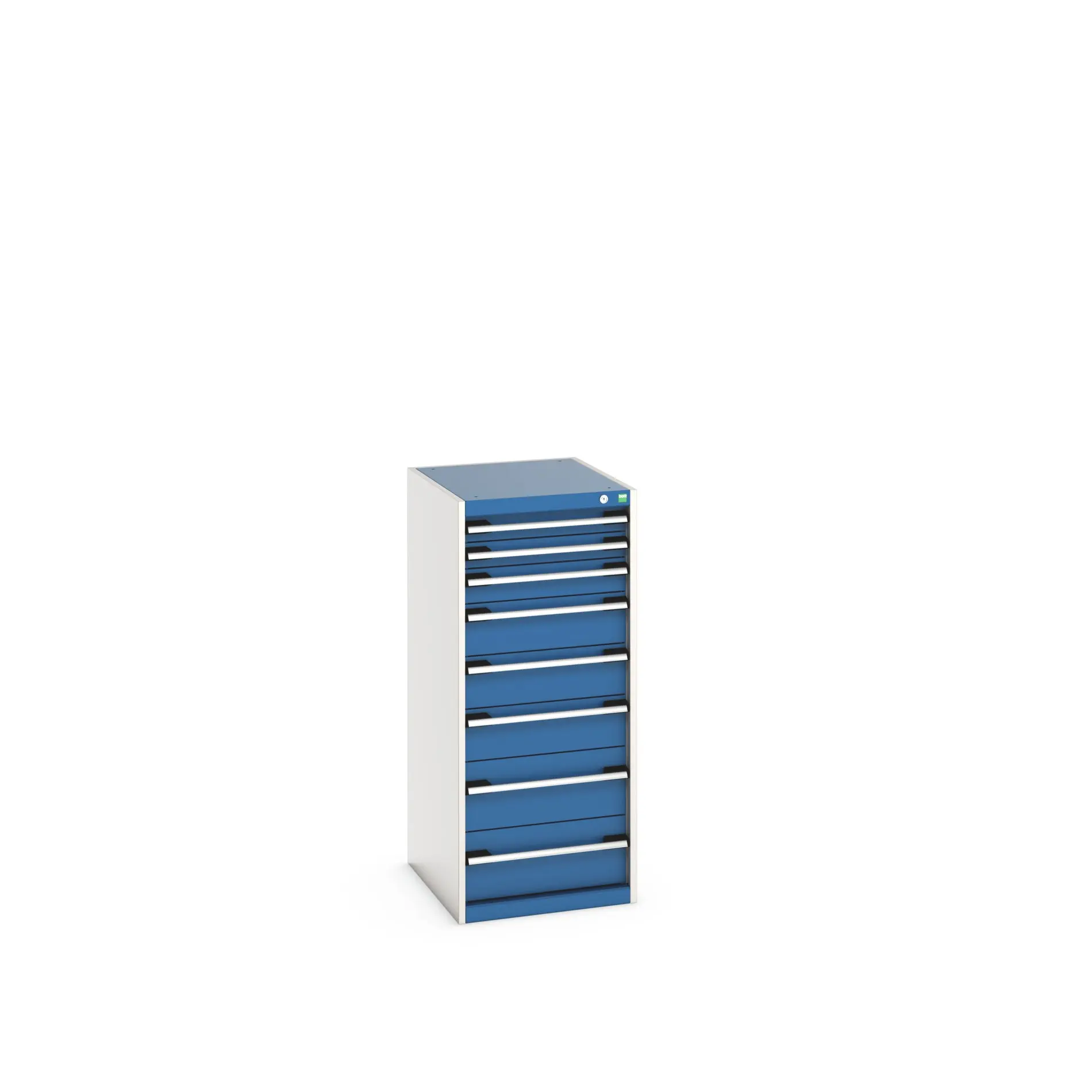 Produktfoto 1 von Bott 8 Stahl Schubladenbehälter Schrank Blau, 1200 mm x 650 mm x 525 mm