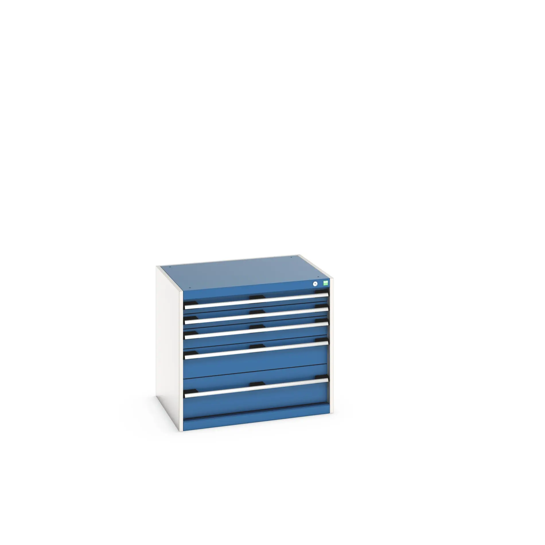 Produktfoto 1 von Bott 5 Stahl Schubladenbehälter Schrank Blau, 700 mm x 650 mm x 800 mm