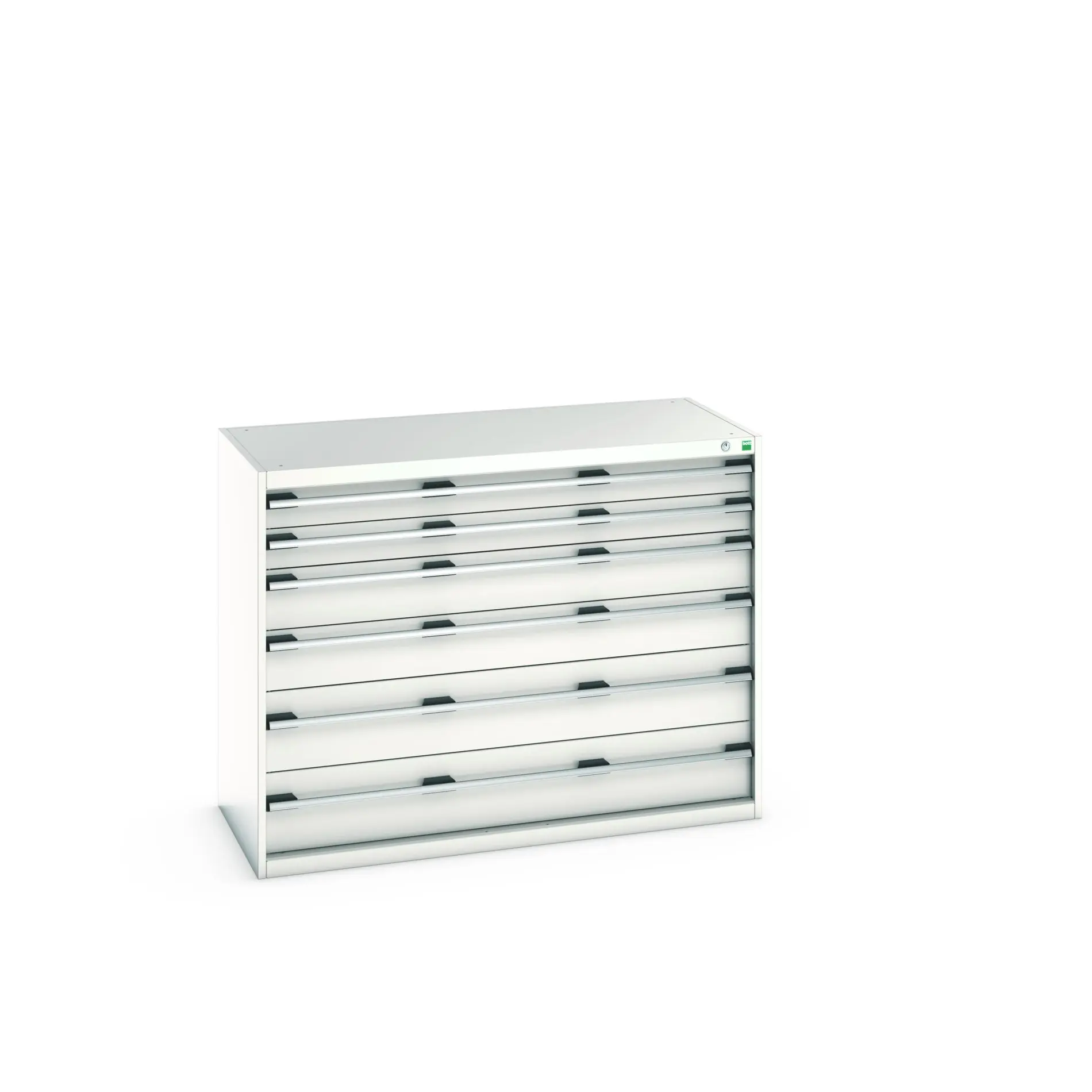 Produktfoto 1 von Bott 6 Stahl Schubladenbehälter Schrank Hellgrau, 1000 mm x 650 mm x 1300 mm