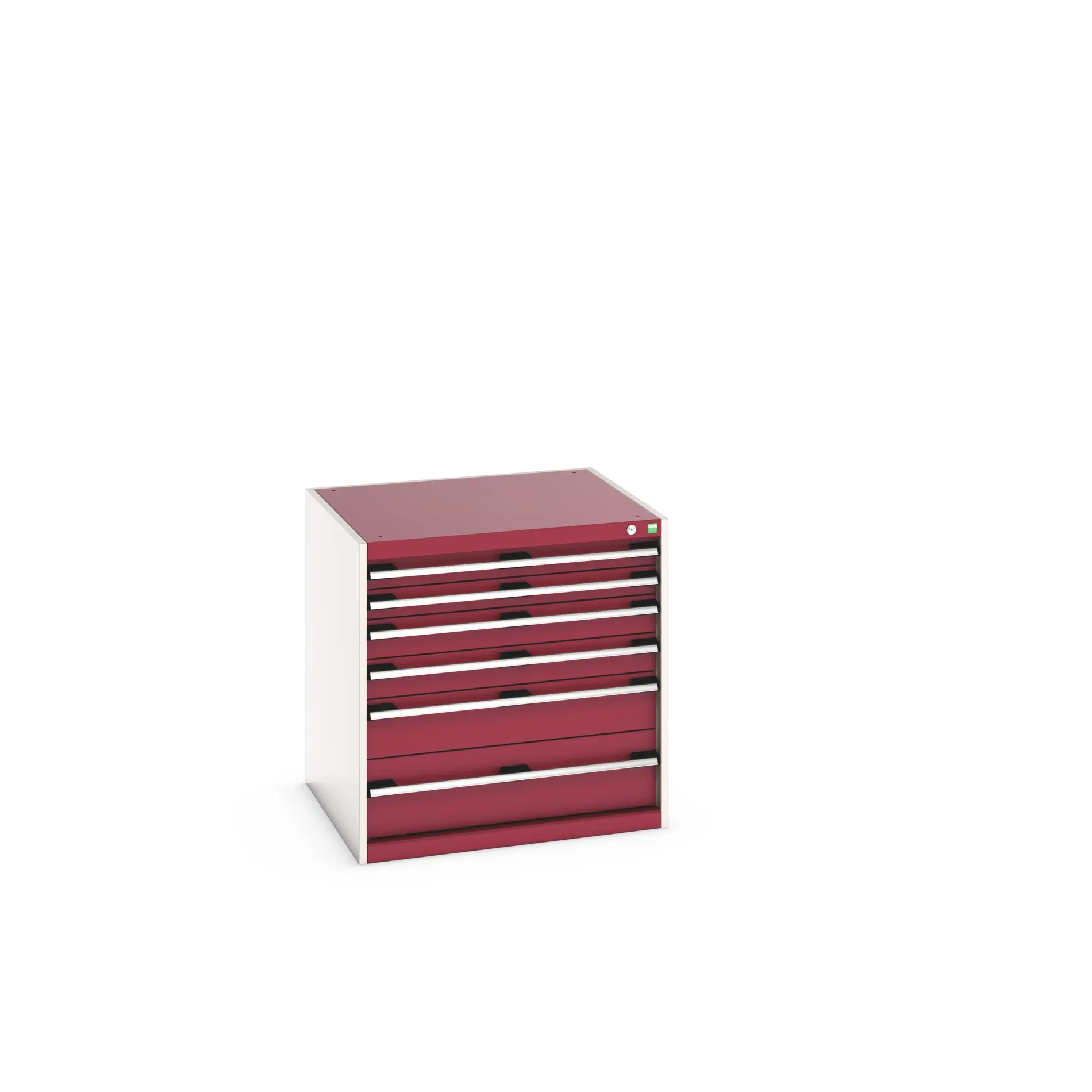 Produktfoto 1 von Bott 6 Stahl Schubladenbehälter Schrank Rot, 800 mm x 750 mm x 800 mm