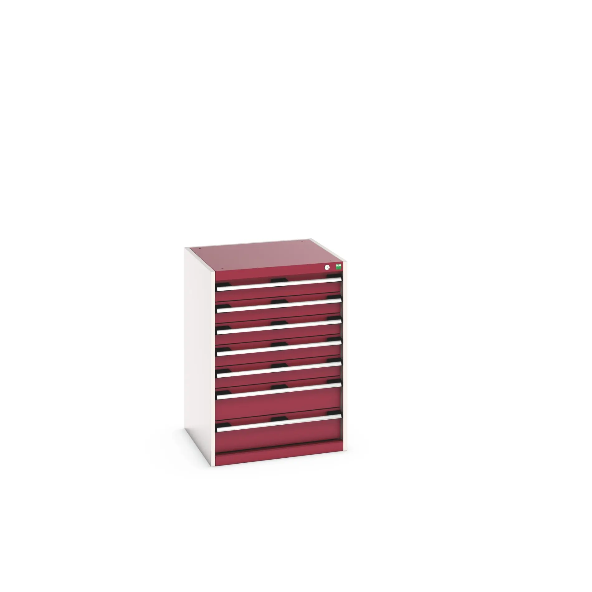 Produktfoto 1 von Bott 7 Stahl Schubladenbehälter Schrank Rot, 900 mm x 650 mm x 650 mm