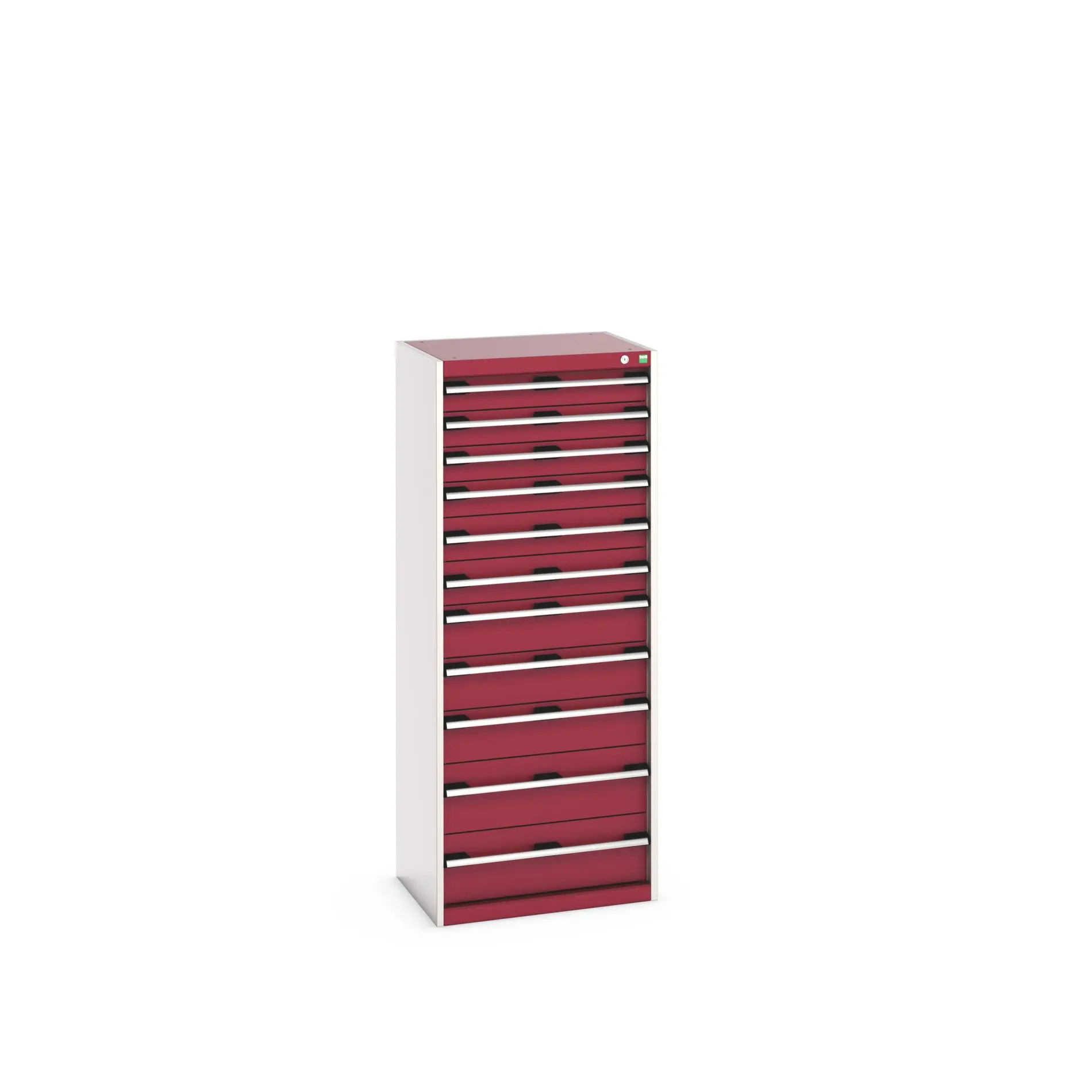 Produktfoto 1 von Bott 11 Stahl Schubladenbehälter Schrank Rot, 1600 mm x 525 mm x 650 mm