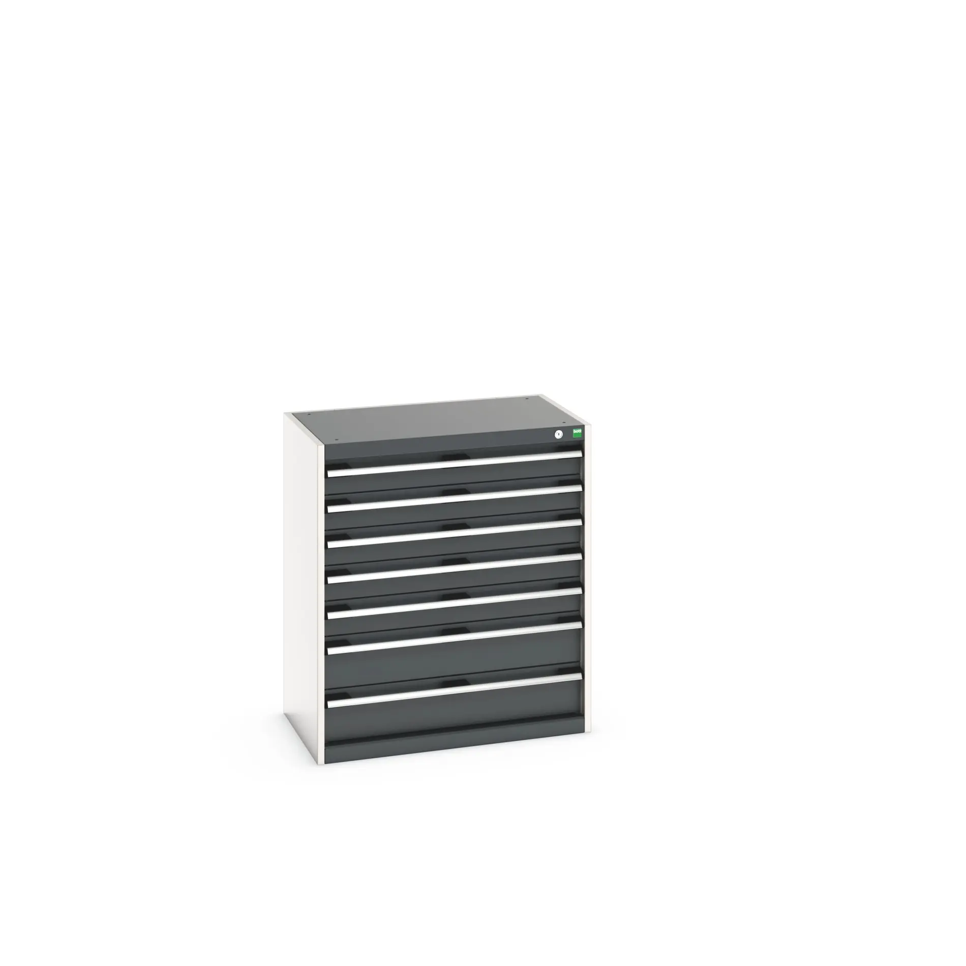 Produktfoto 1 von Bott 7 Stahl Schubladenbehälter Schrank Grau, 900 mm x 525 mm x 800 mm
