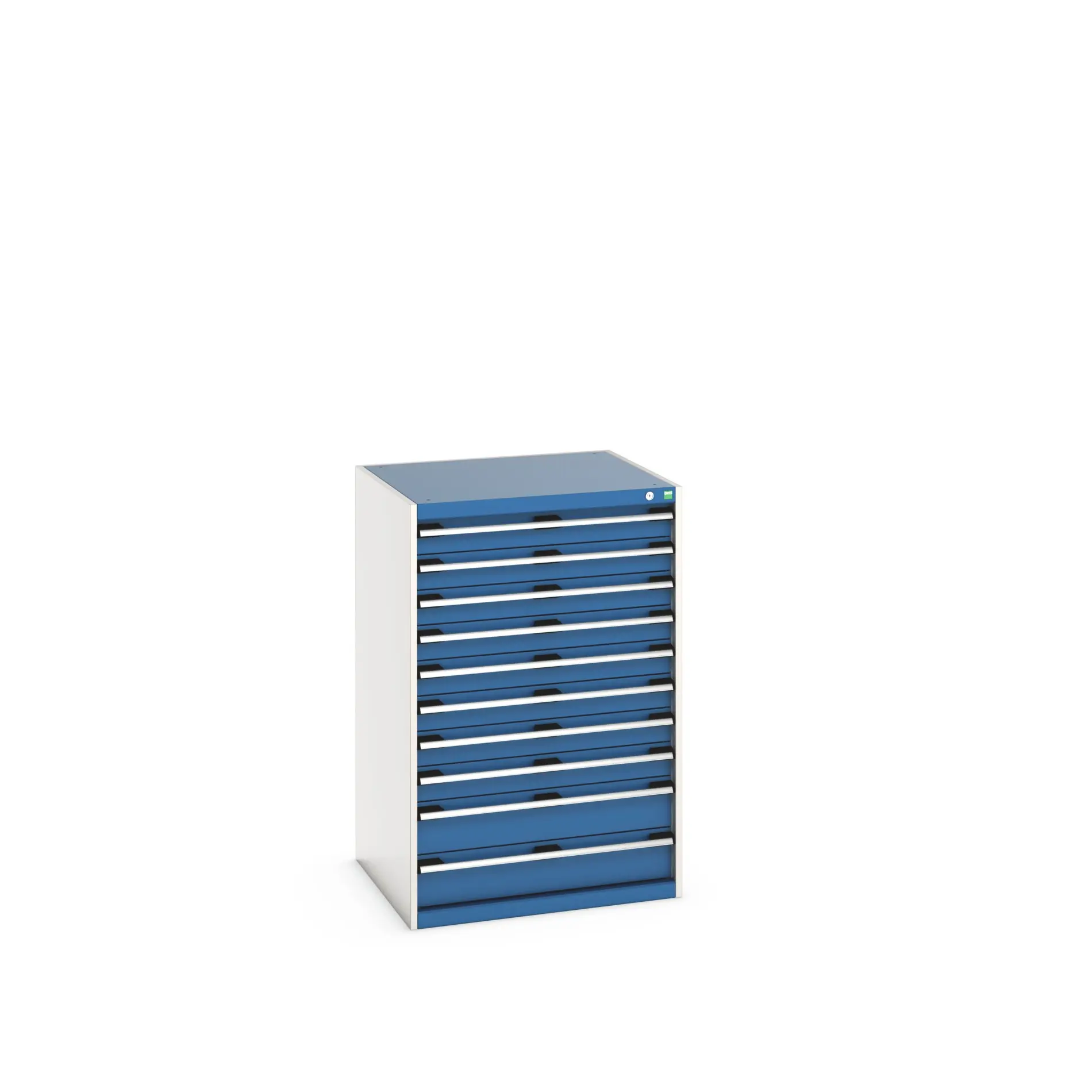 Produktfoto 1 von Bott 10 Stahl Schubladenbehälter Schrank Blau, 1200 mm x 750 mm x 800 mm