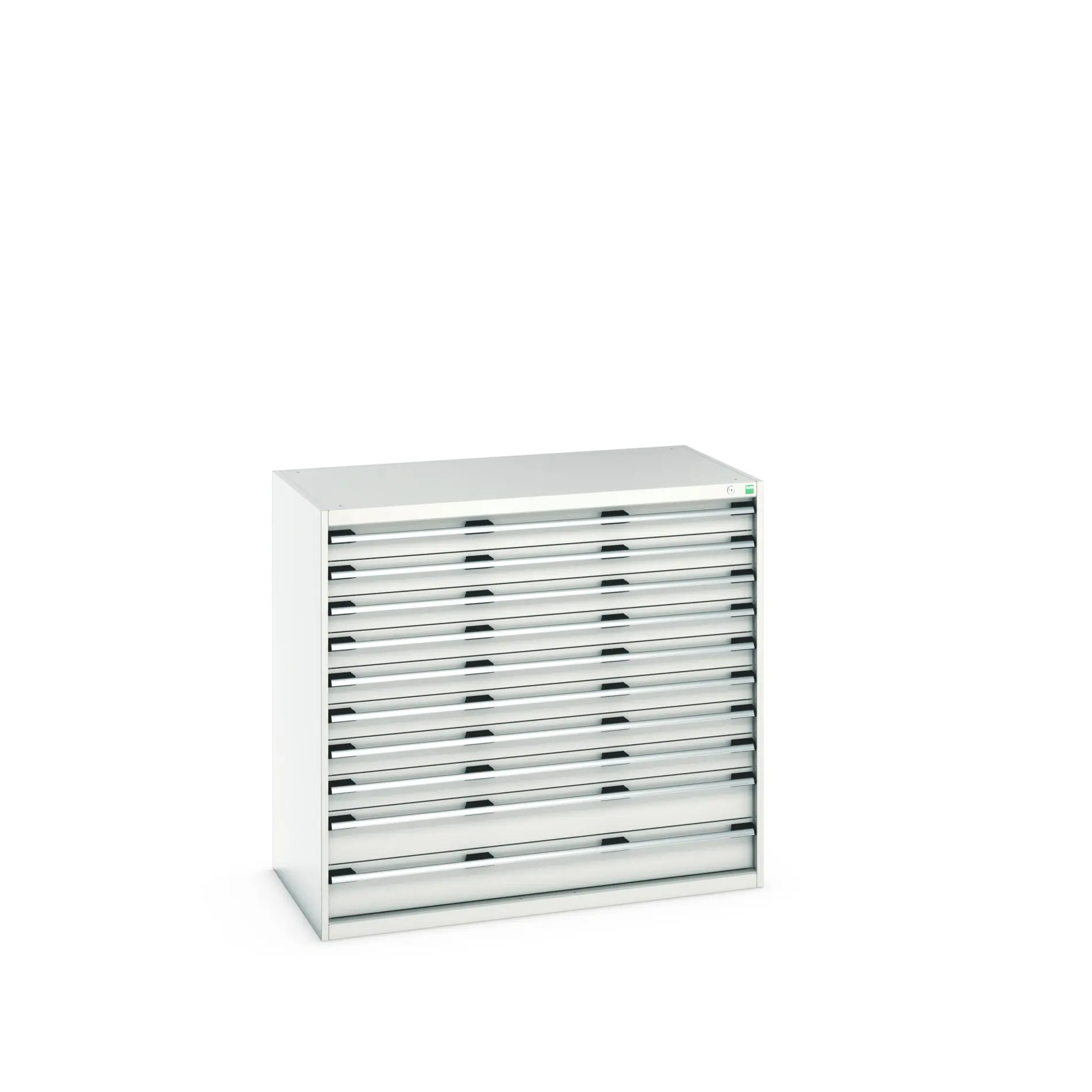 Produktfoto 1 von Bott 10 Stahl Schubladenbehälter Schrank Hellgrau, 1200 mm x 750 mm x 1300 mm