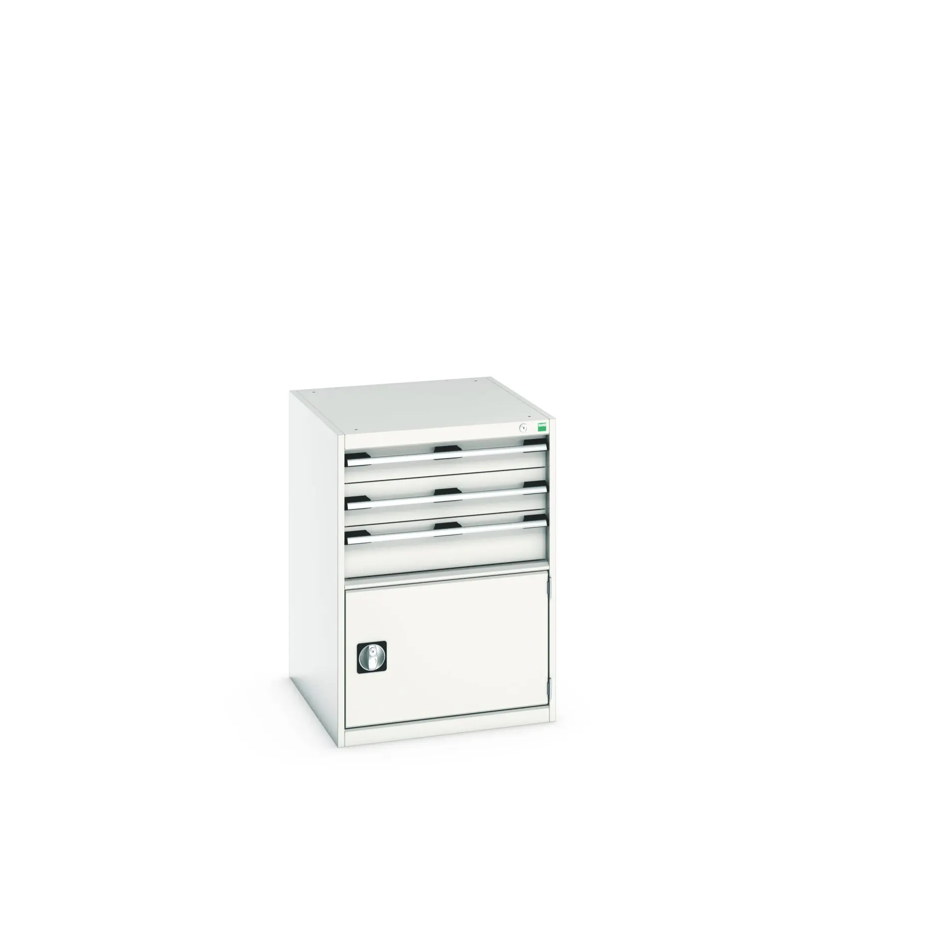 Produktfoto 1 von Bott 3 Stahl Schubladenbehälter Schrank Hellgrau, 900 mm x 750 mm x 650 mm